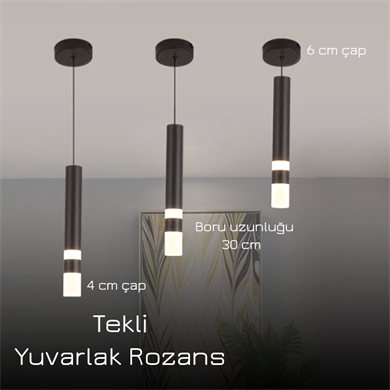 Monolux Pipelight Tekli Yuvarlak Rozans Boru Sarkıt ML 83111