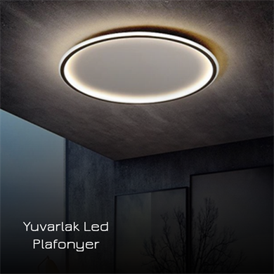 Monolux Çember Model Led İç-Dış Aydınlatmalı Plafonyer 80 cm çap ML 54106
