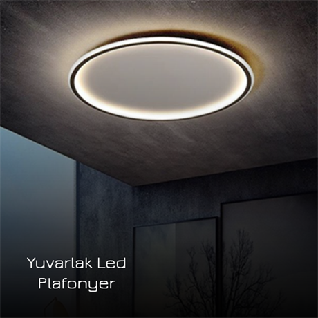 PENTALUX Çember Model Led İç-Dış Aydınlatmalı Plafonyer 80 cm çap  PL 54106