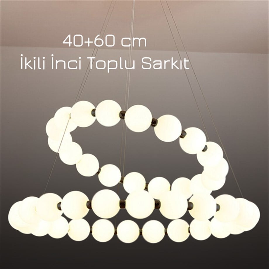 Monolux 2'li (40-60) İnci Top Sarkıt Avize ML 83510