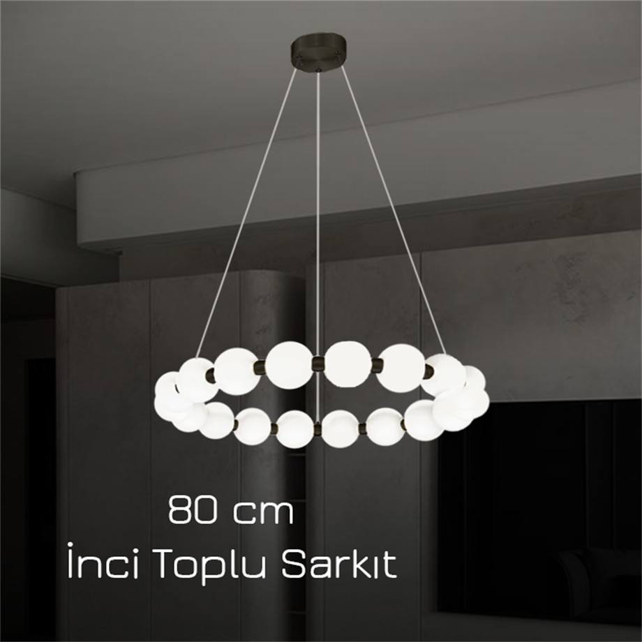 Monolux 80 cm 20 İnci Toplu Sarkıt Avize ML 83502