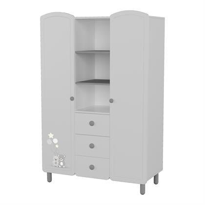 MeltemKids Sweet Two Bear Raflı İki Kapılı Dolap