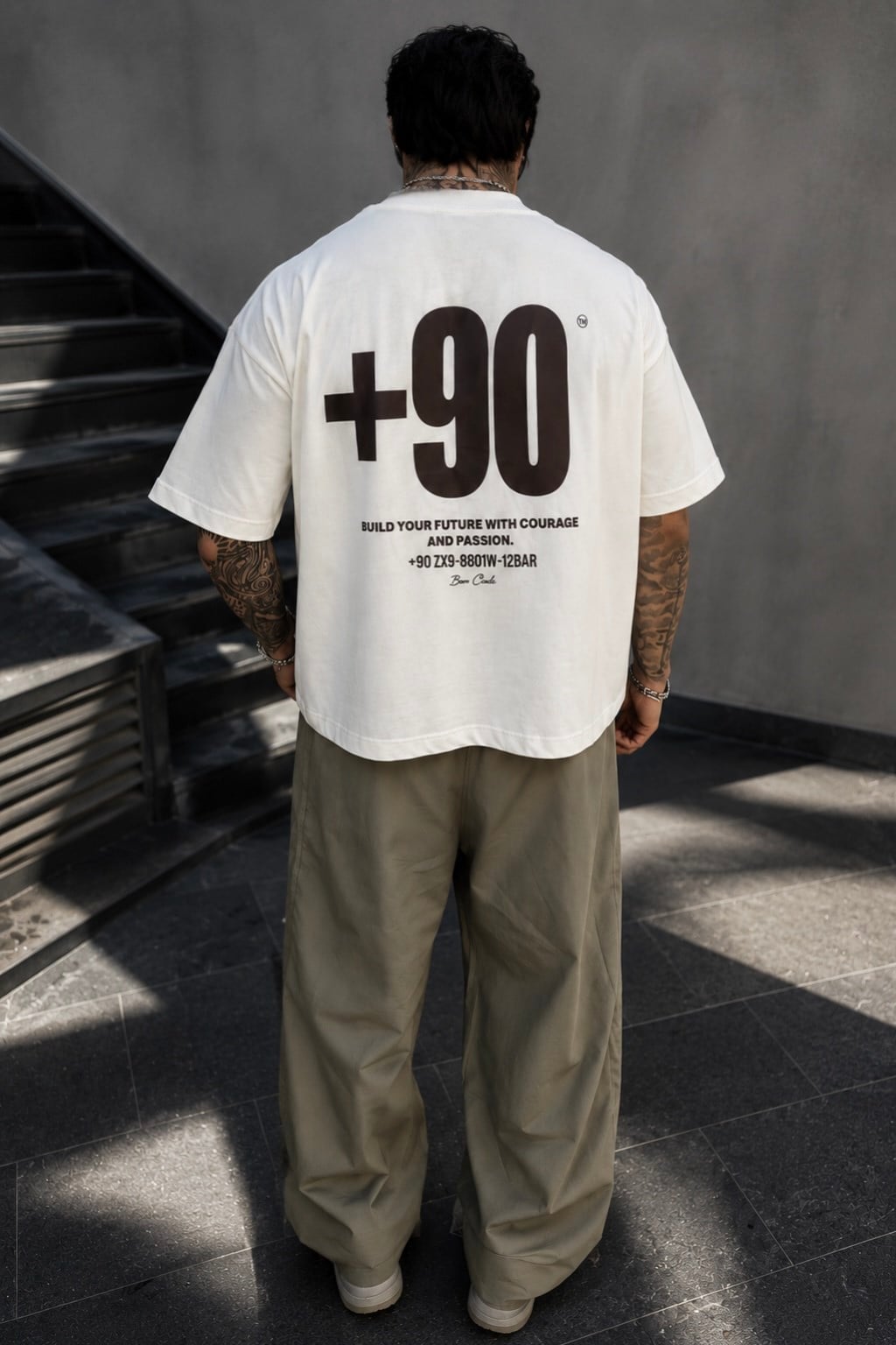 +90 Oversize Beyaz Tshirt
