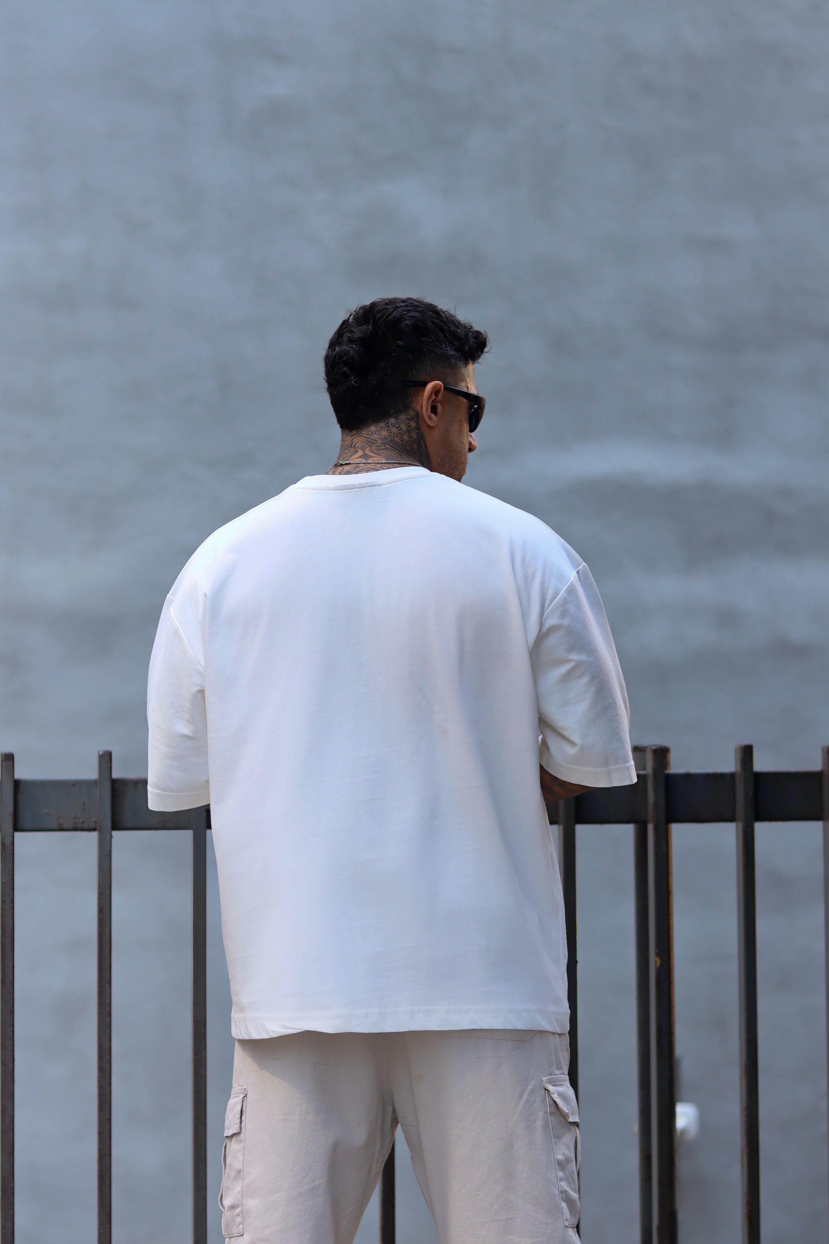 Alcatraz beyaz oversize tshirt