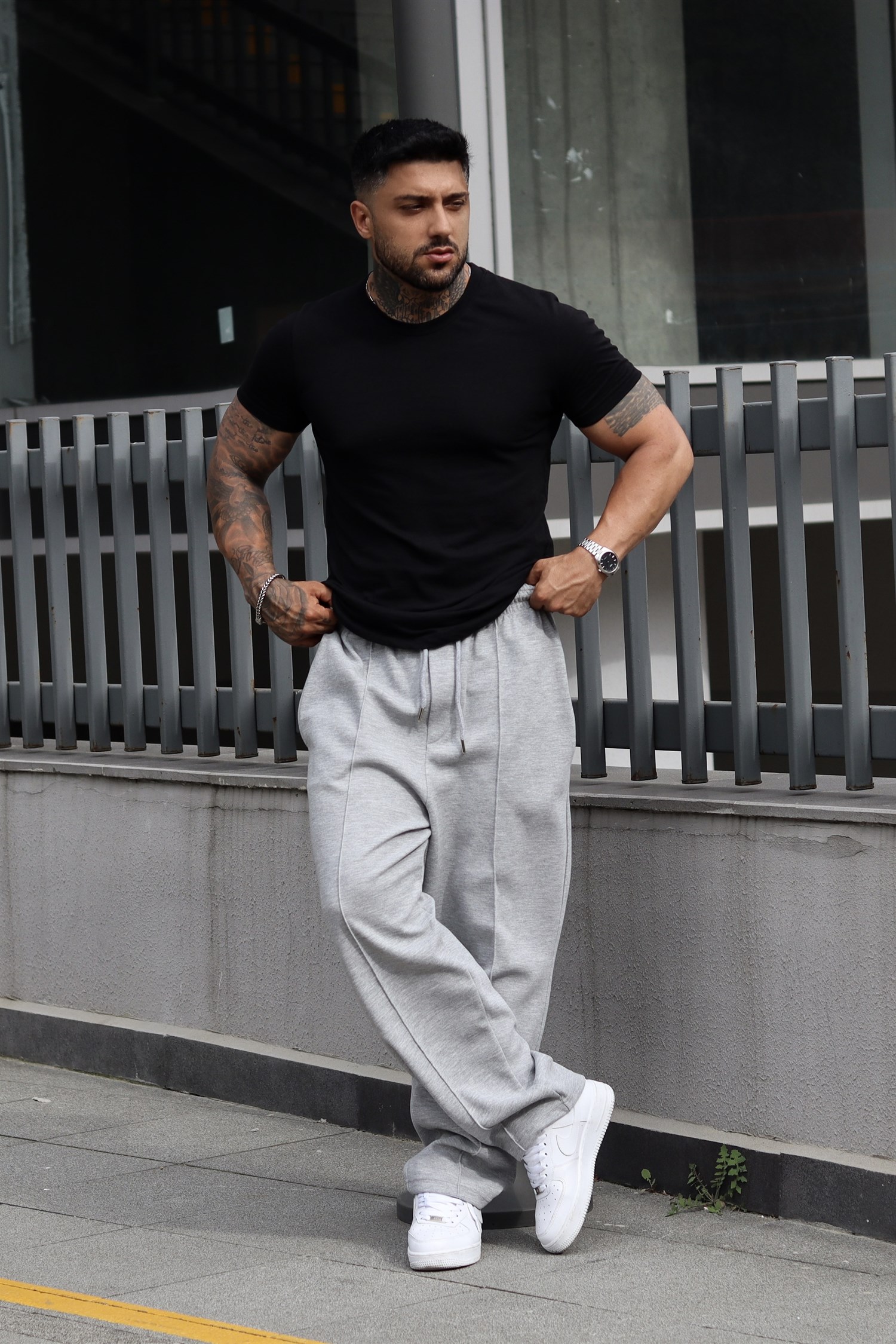 Baggy greymelange eşofman