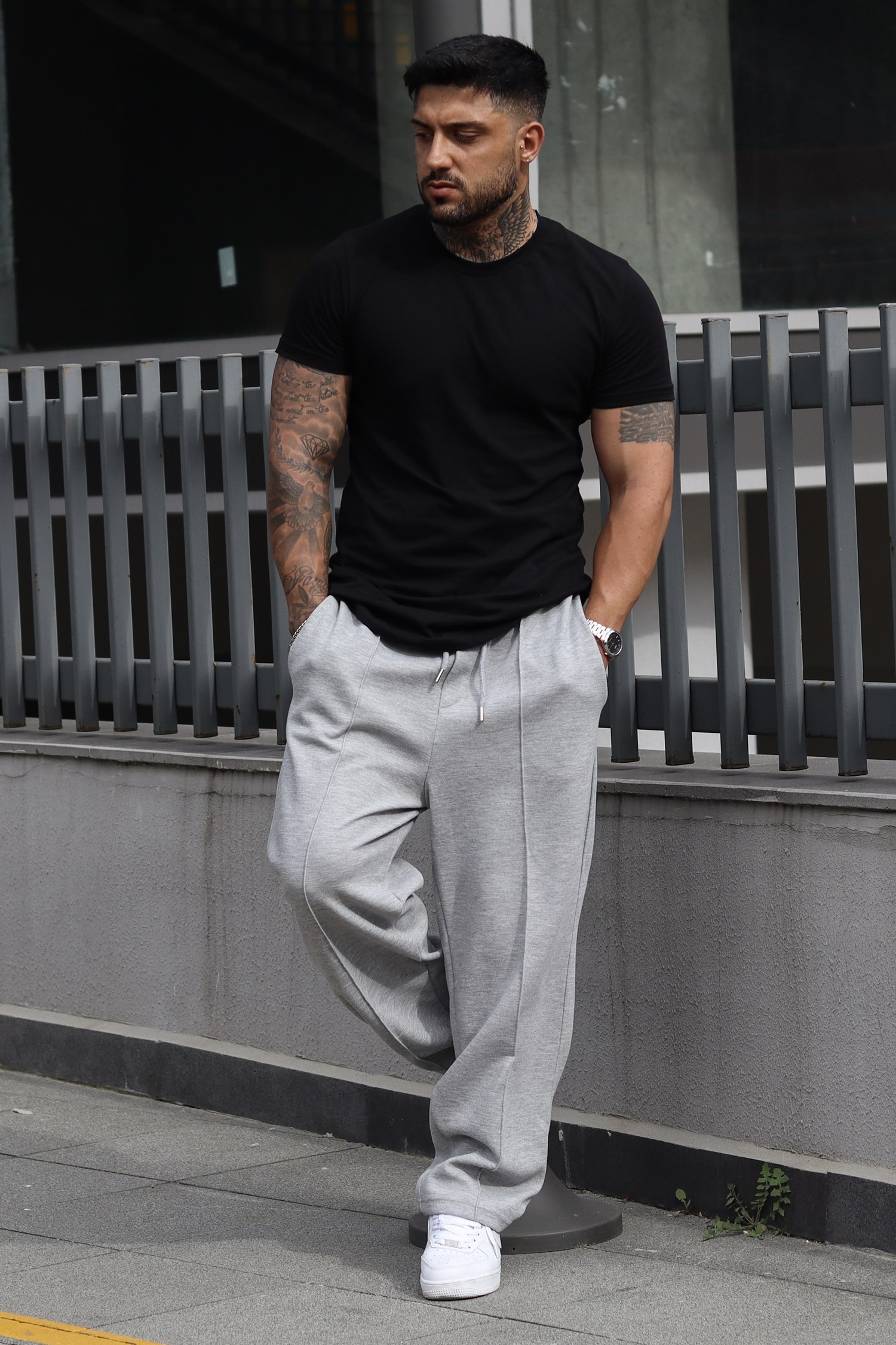Baggy greymelange eşofman