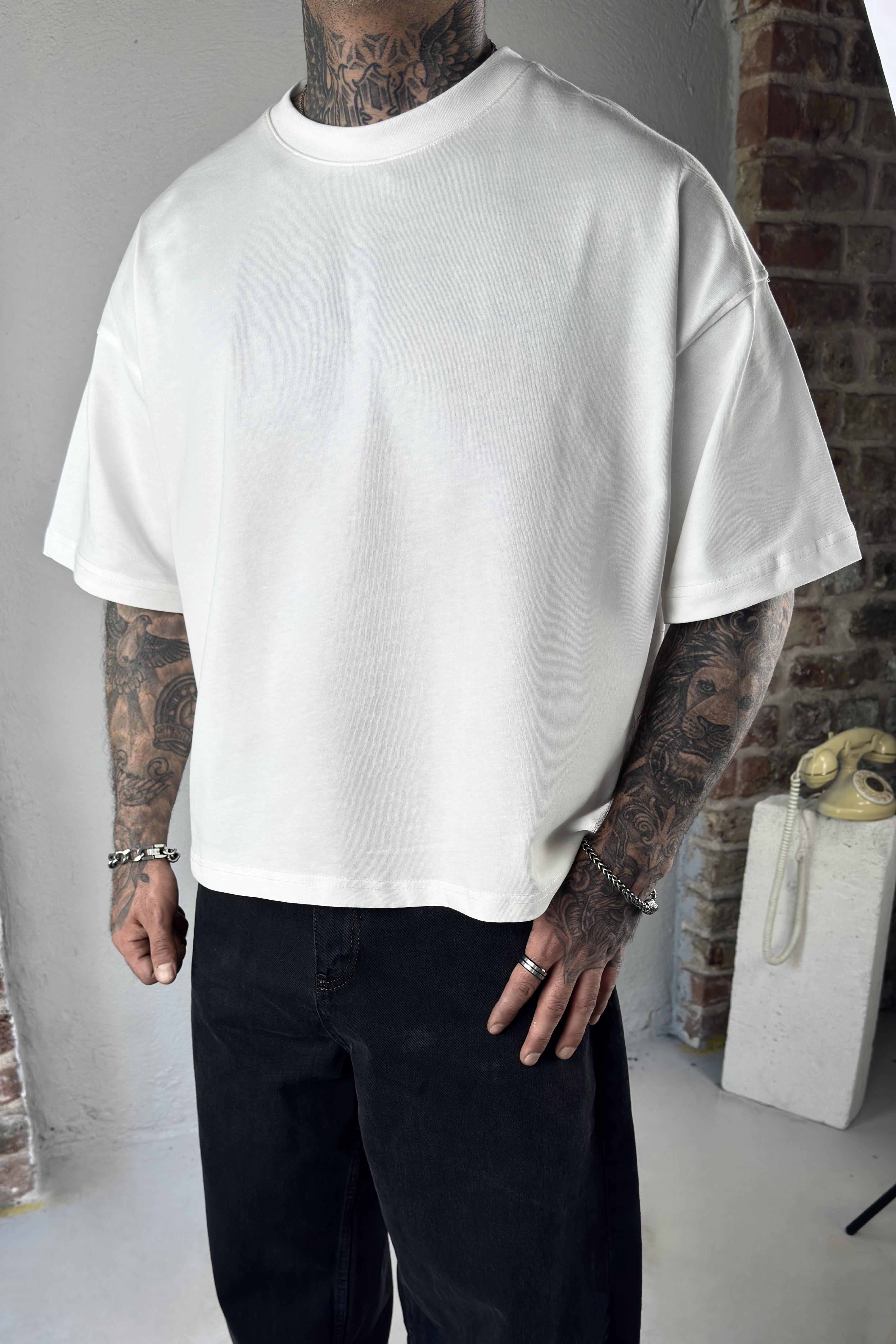 Basic Cropped Beyaz Tshirt
