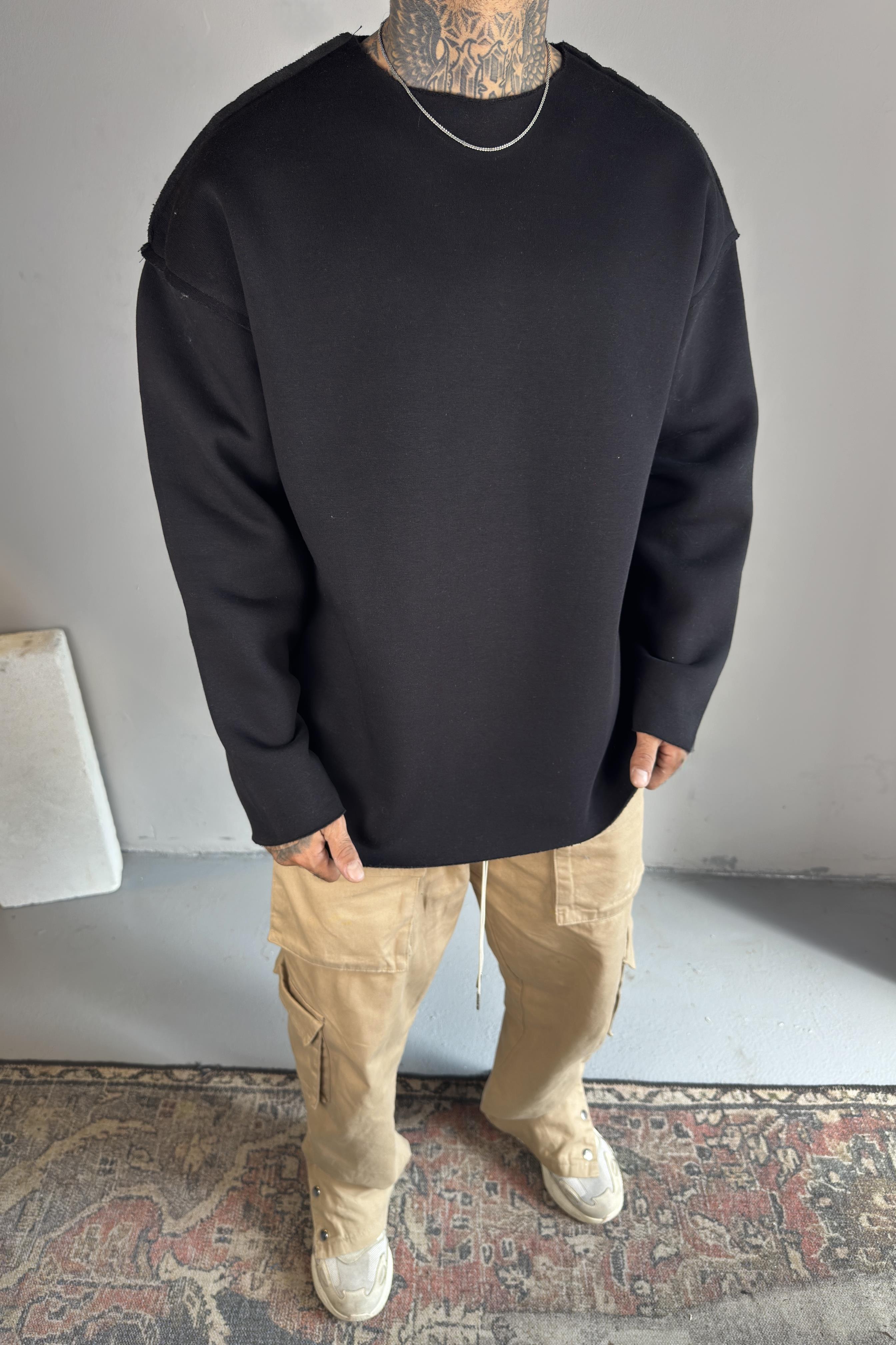 Basic Oversize 3iplik Sweatshirt