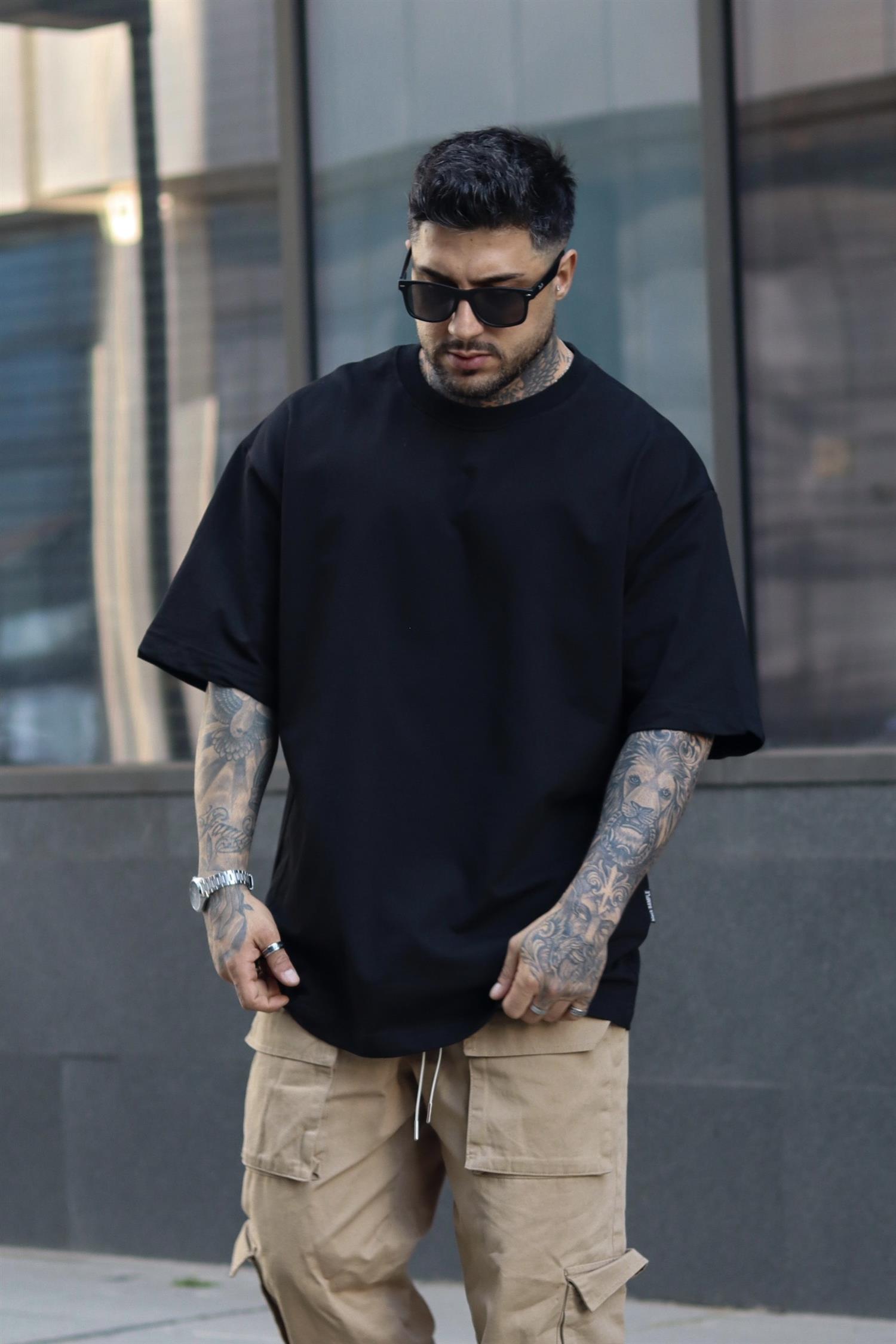 Basic oversize siyah tshirt