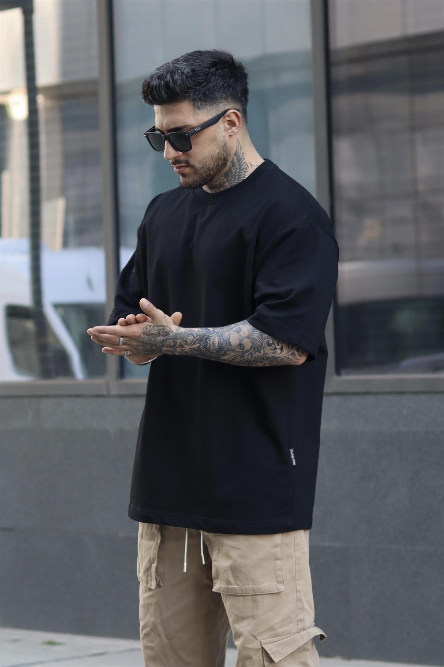 Basic oversize siyah tshirt