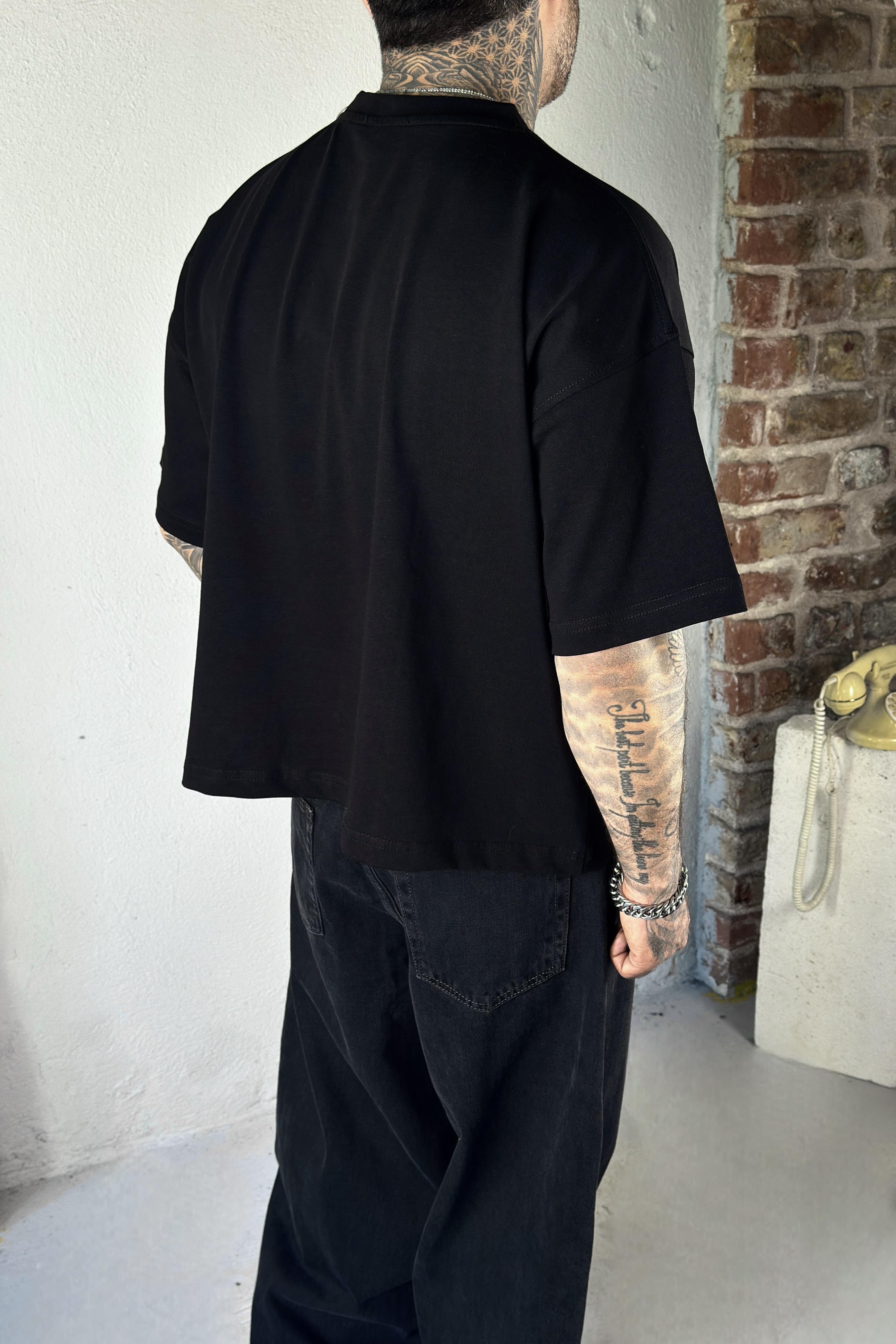 Basic oversize siyah tshirt