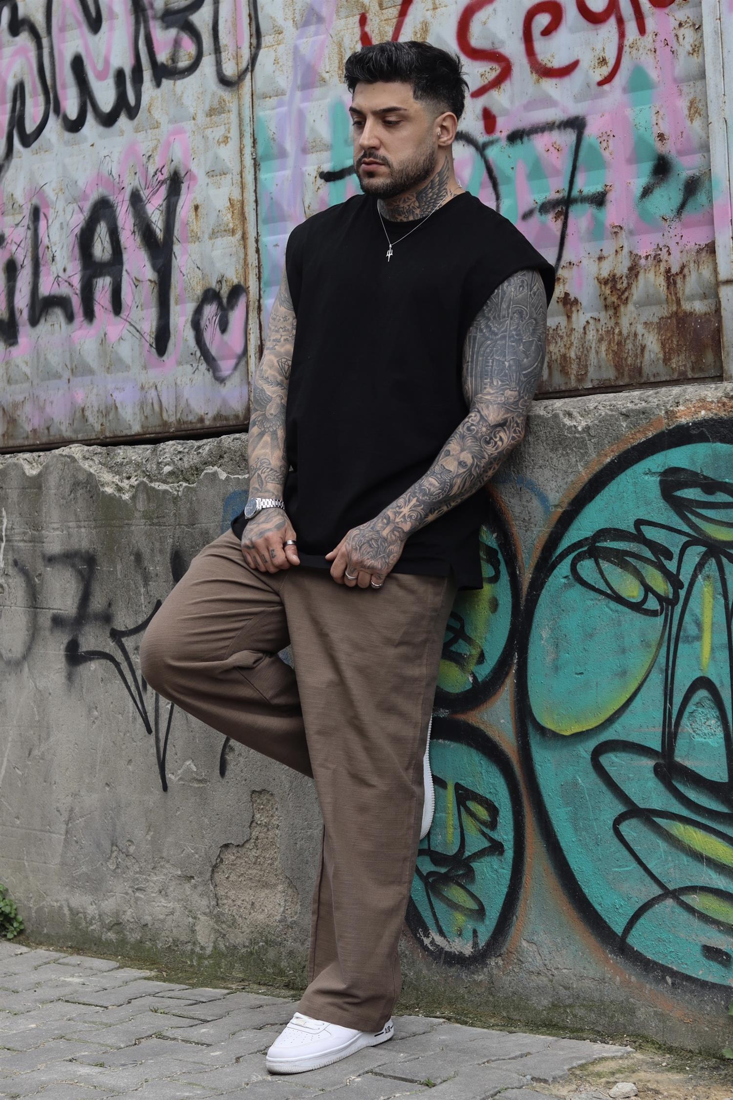 Basic siyah sıfır kol atlet