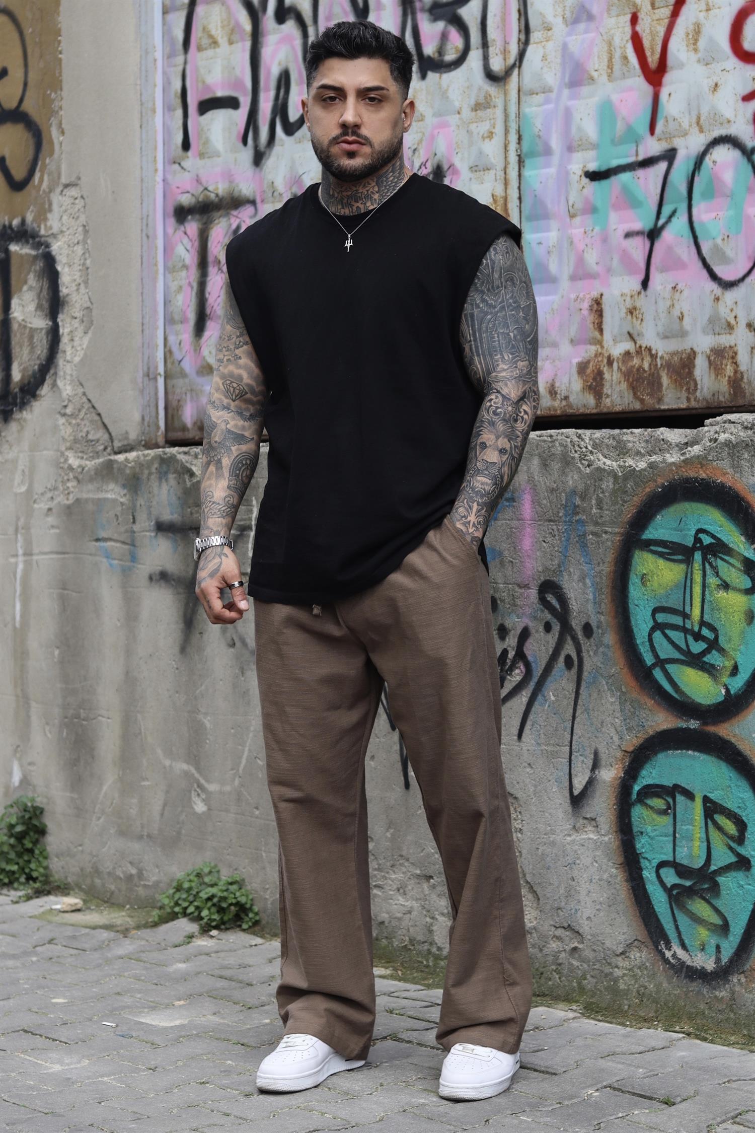 Basic siyah sıfır kol atlet