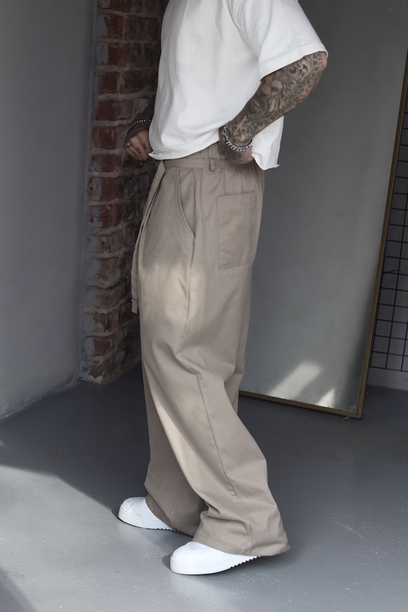 Beige Extra Baggy Pantolon 