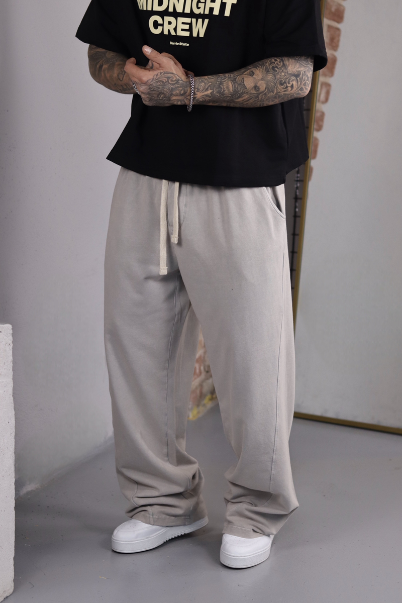 Beige Washed Baggy Eşofman