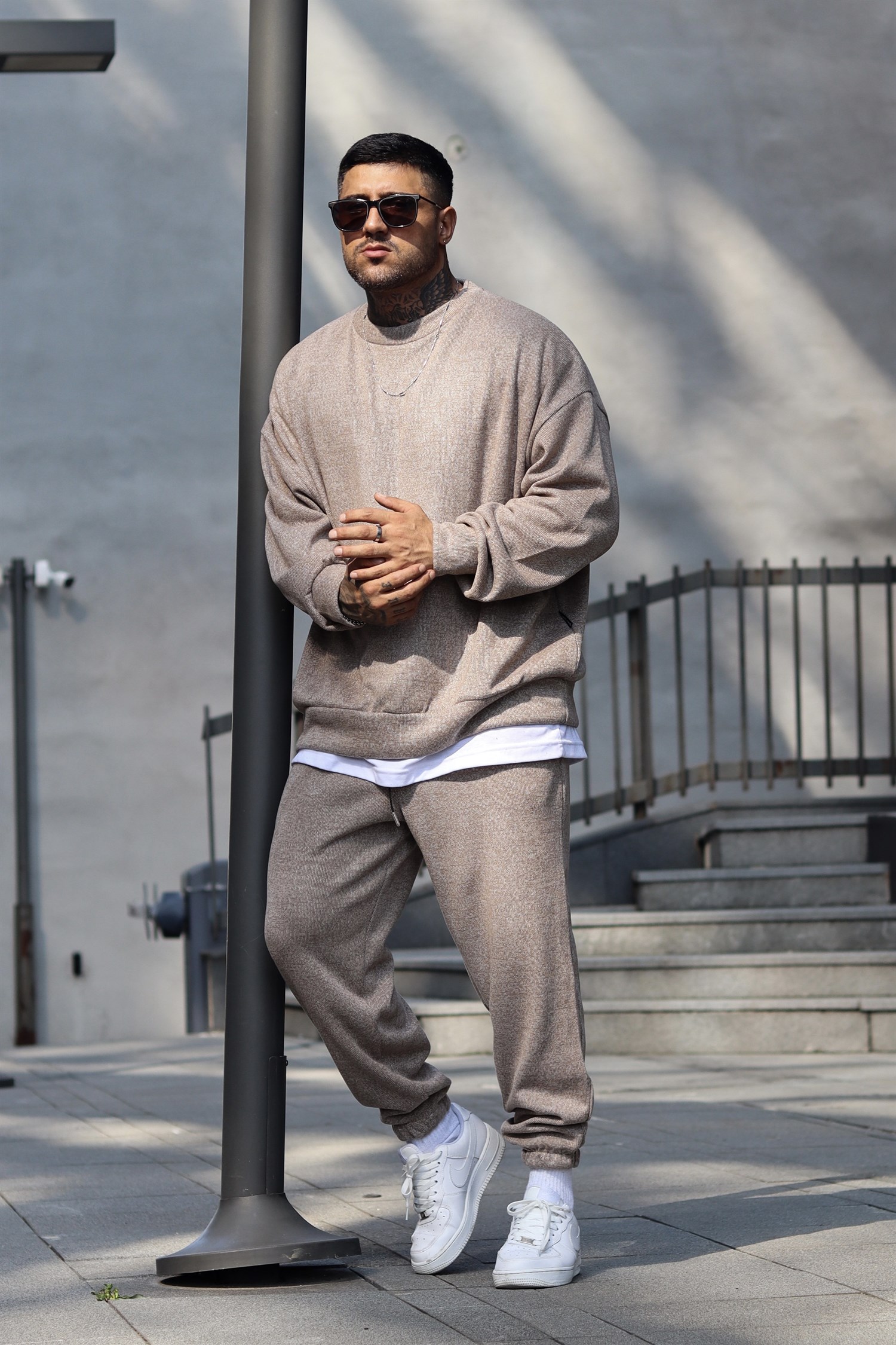 Bisklet yaka oversize takım