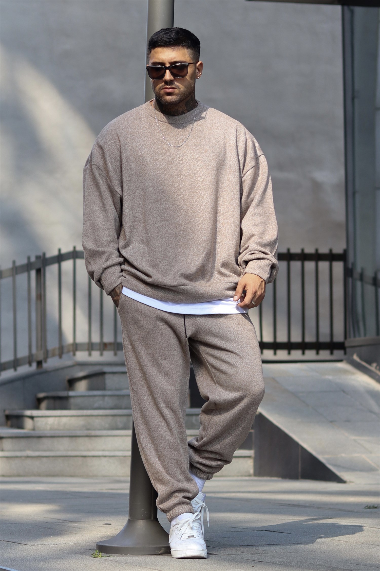 Bisklet yaka oversize takım