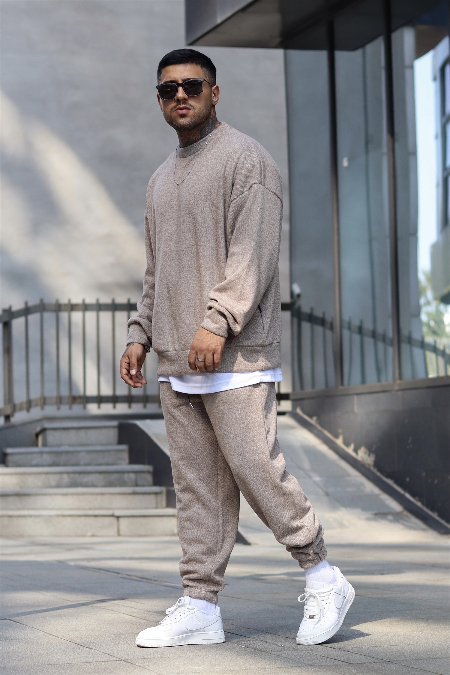 Bisklet yaka oversize takım