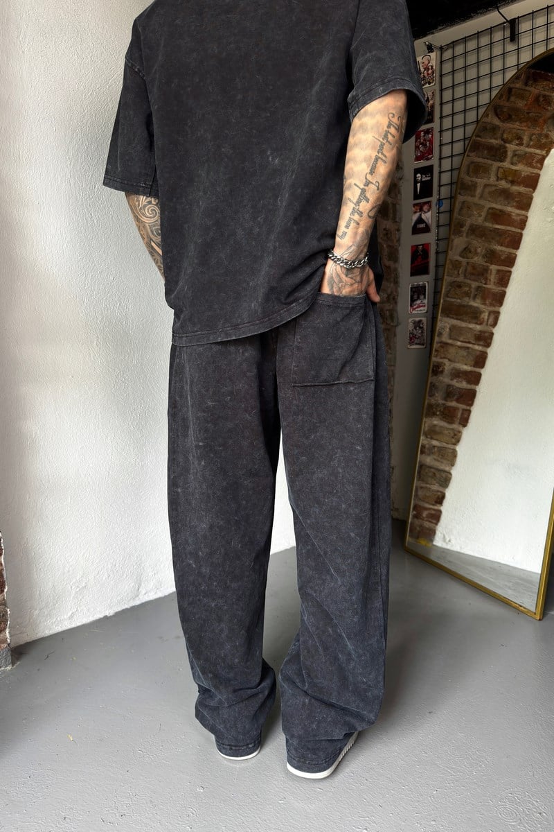 Black Acid Wash Set
