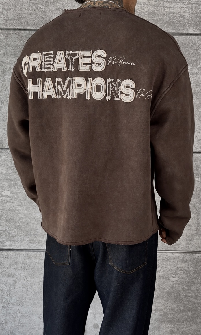 Brown Washed Oversize Sweatshirt