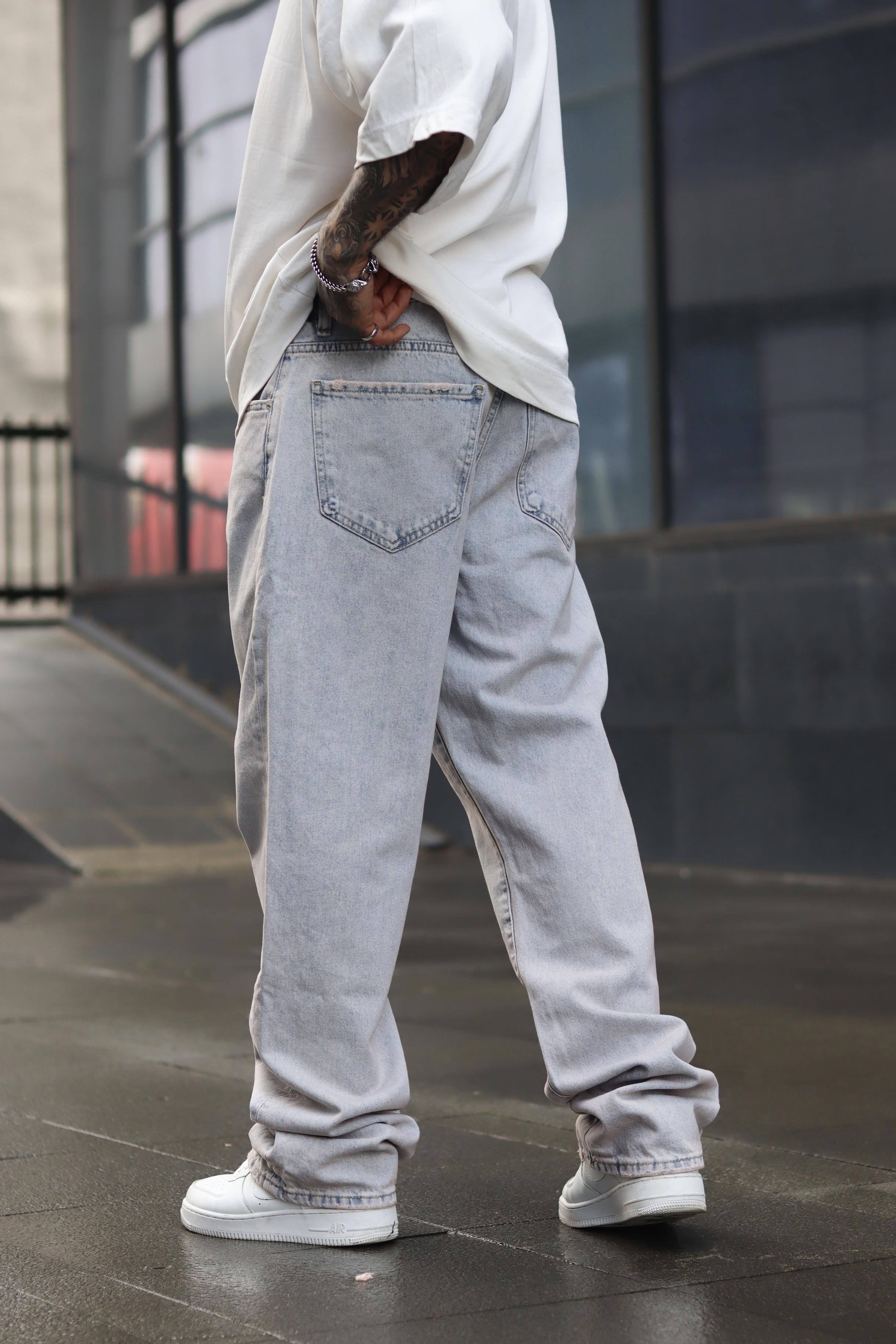Buz mavi baggy pantolon