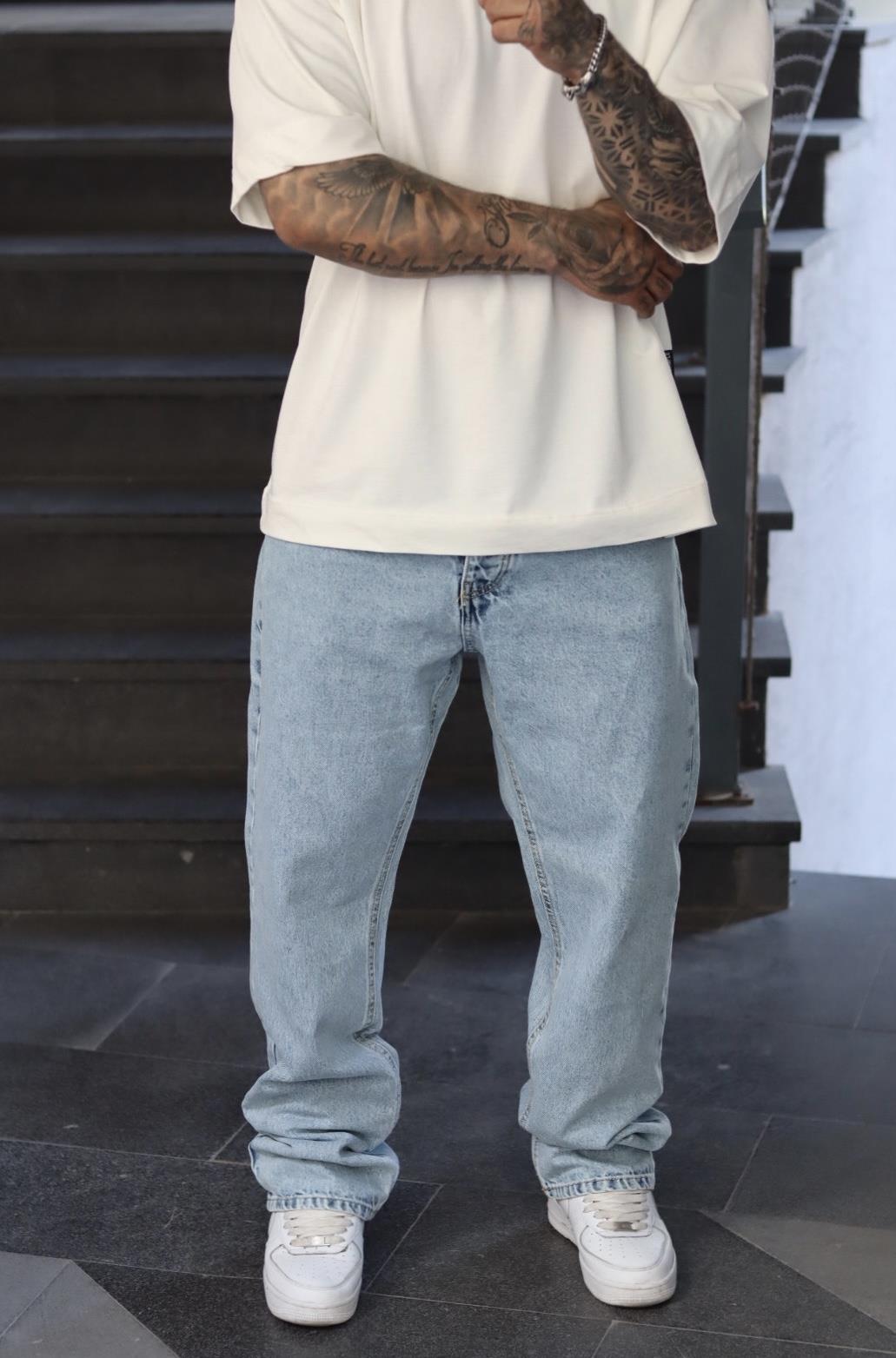 Buz mavi baggy pantolon