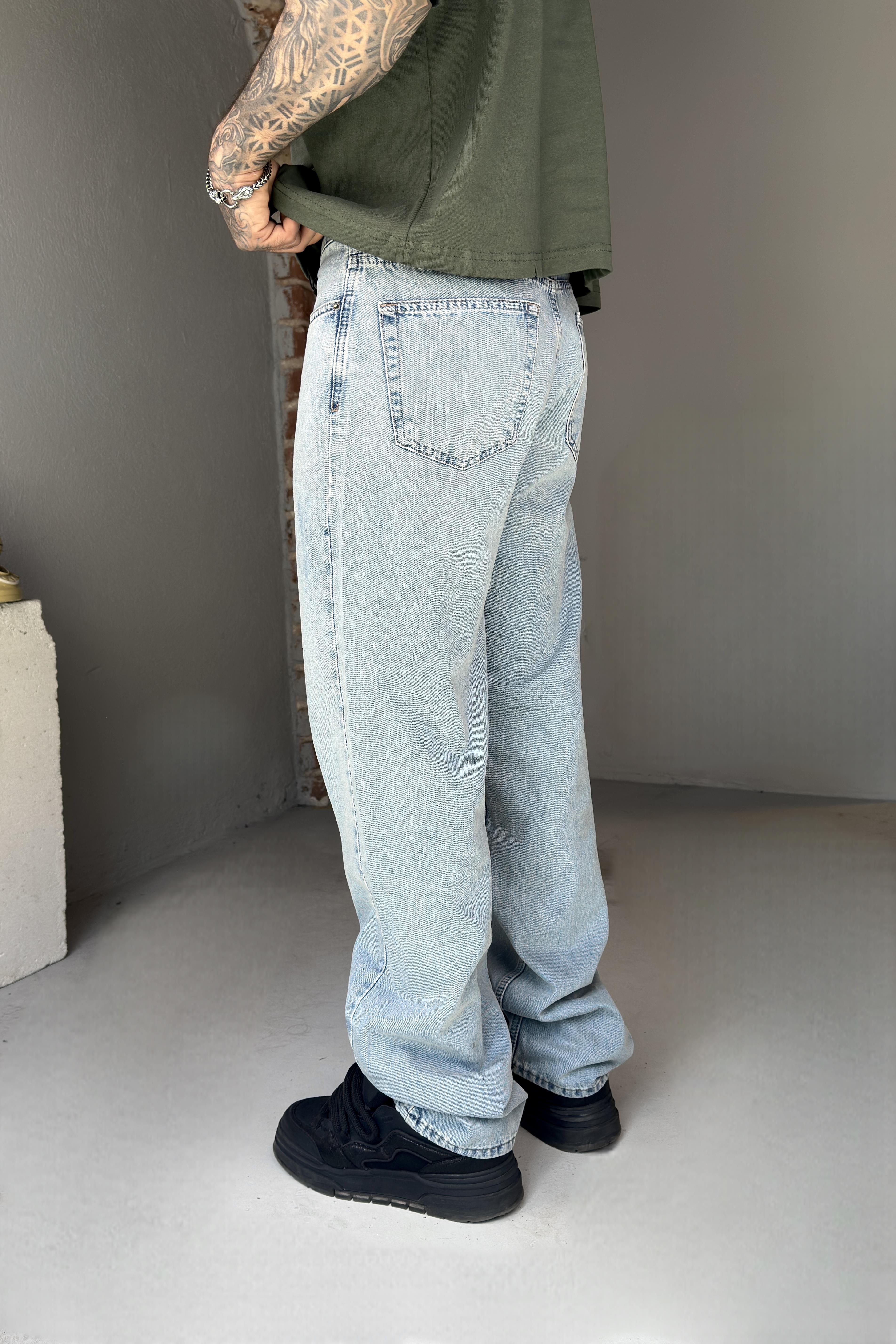 Buz Mavi Baggy Pantolon