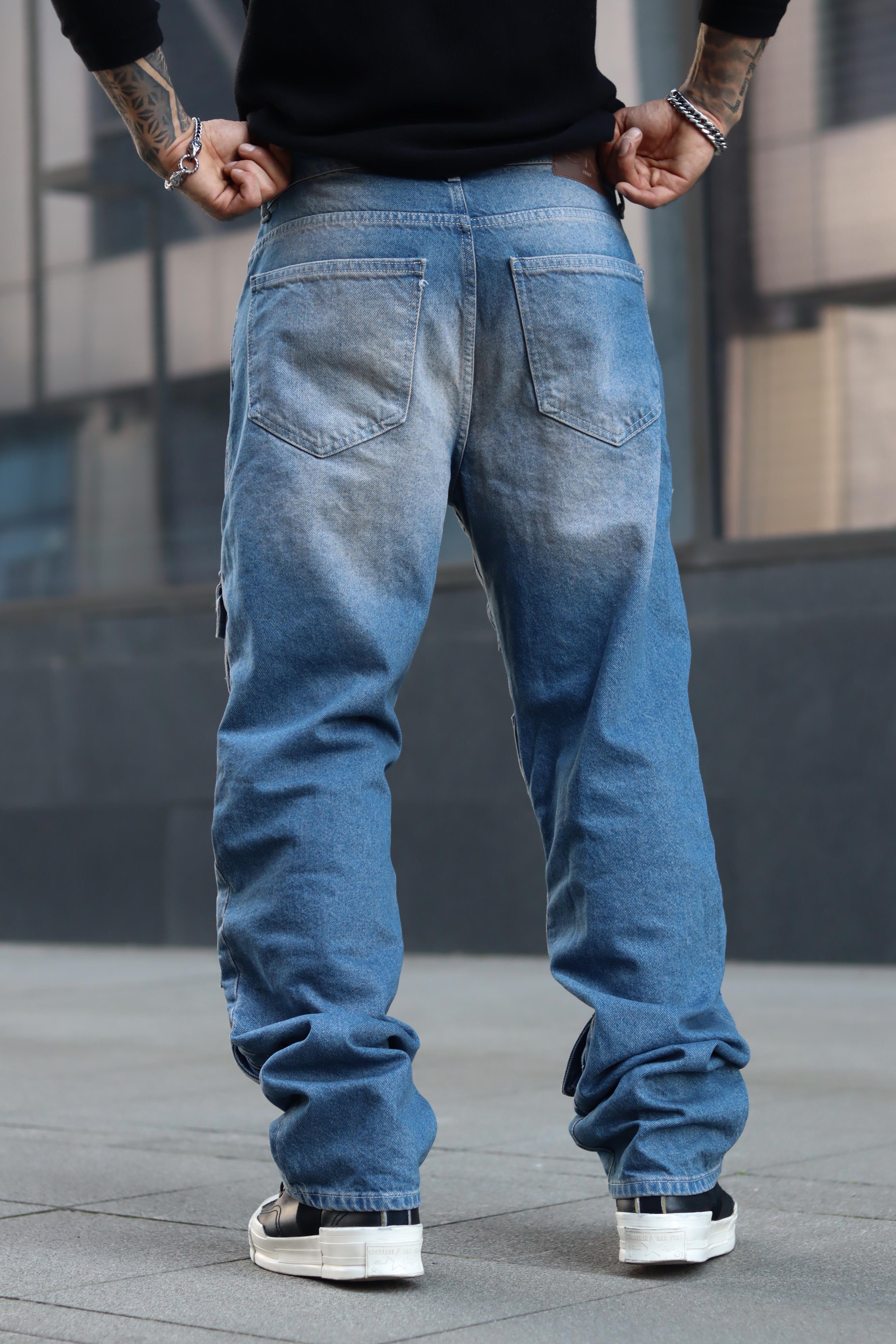 Çift renk cepli baggy pantolon