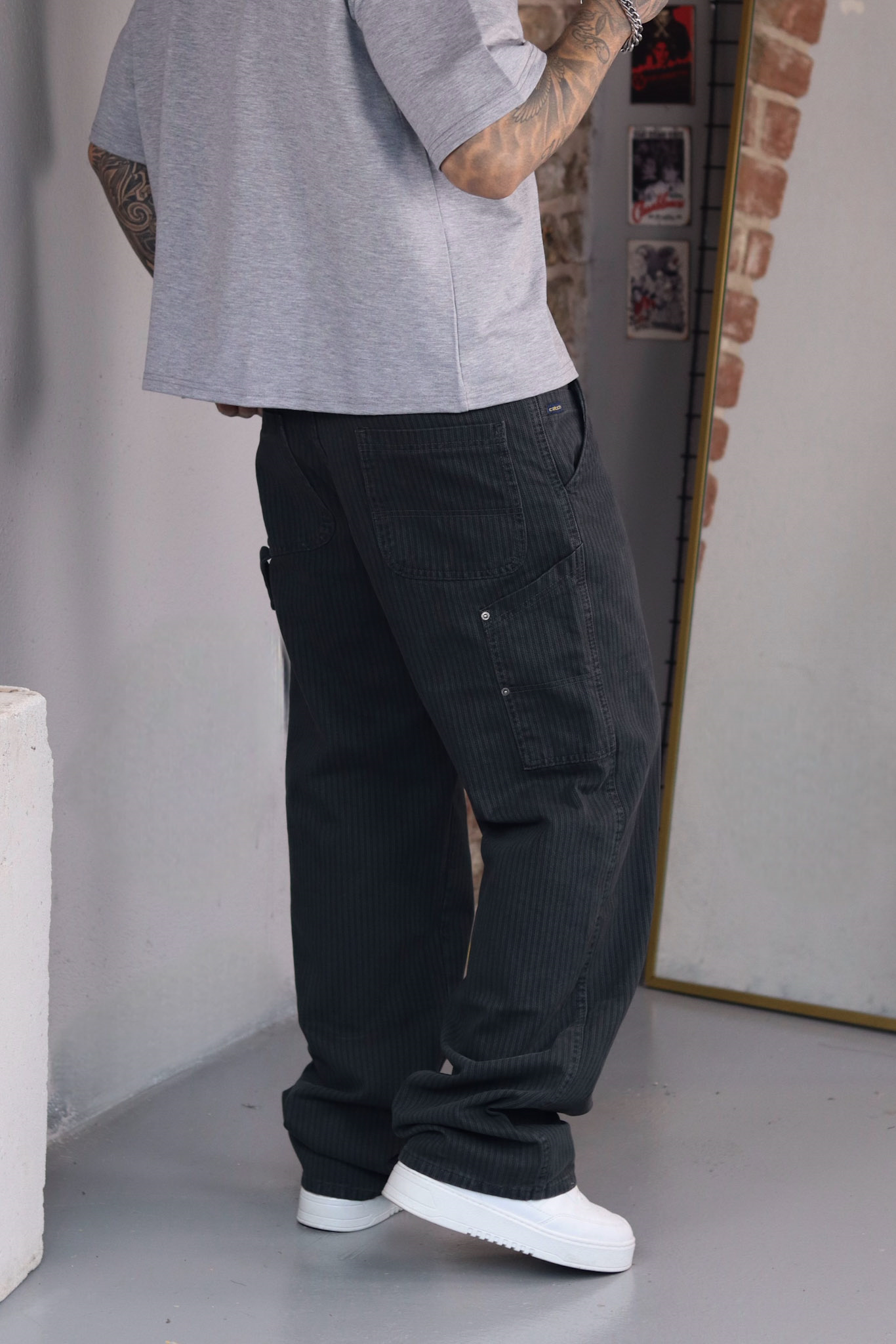 Çizgili Baggy Pantolon