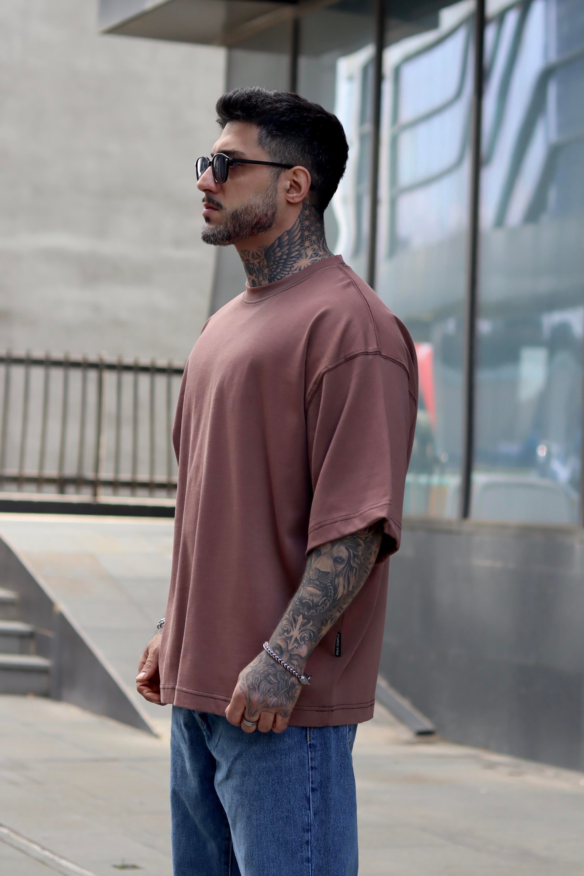 Dikiş detaylı oversize tshirt
