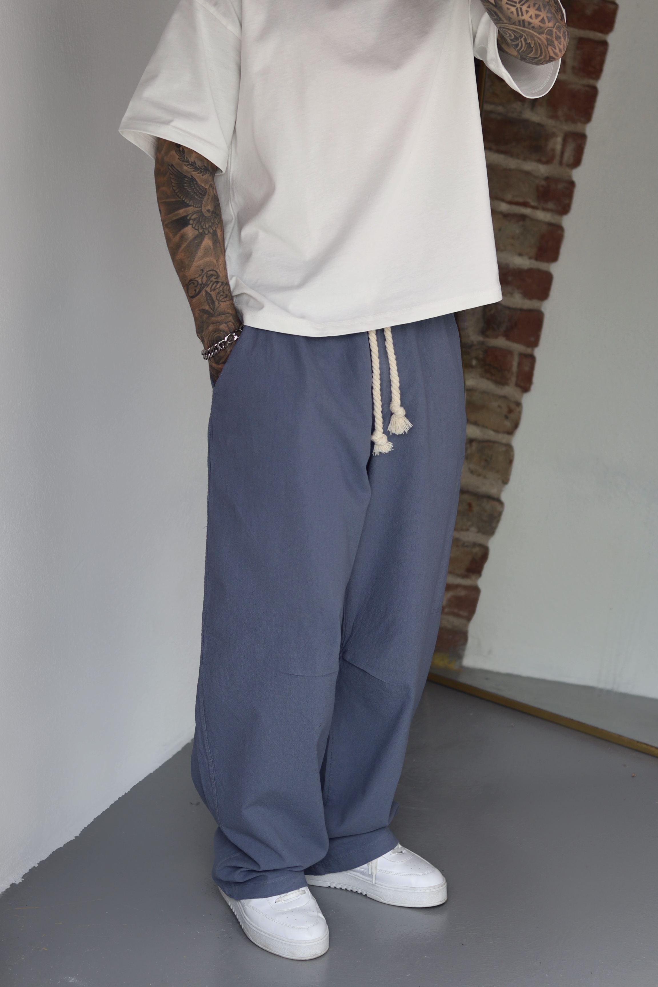 Dust Blue Baggy Pantolon