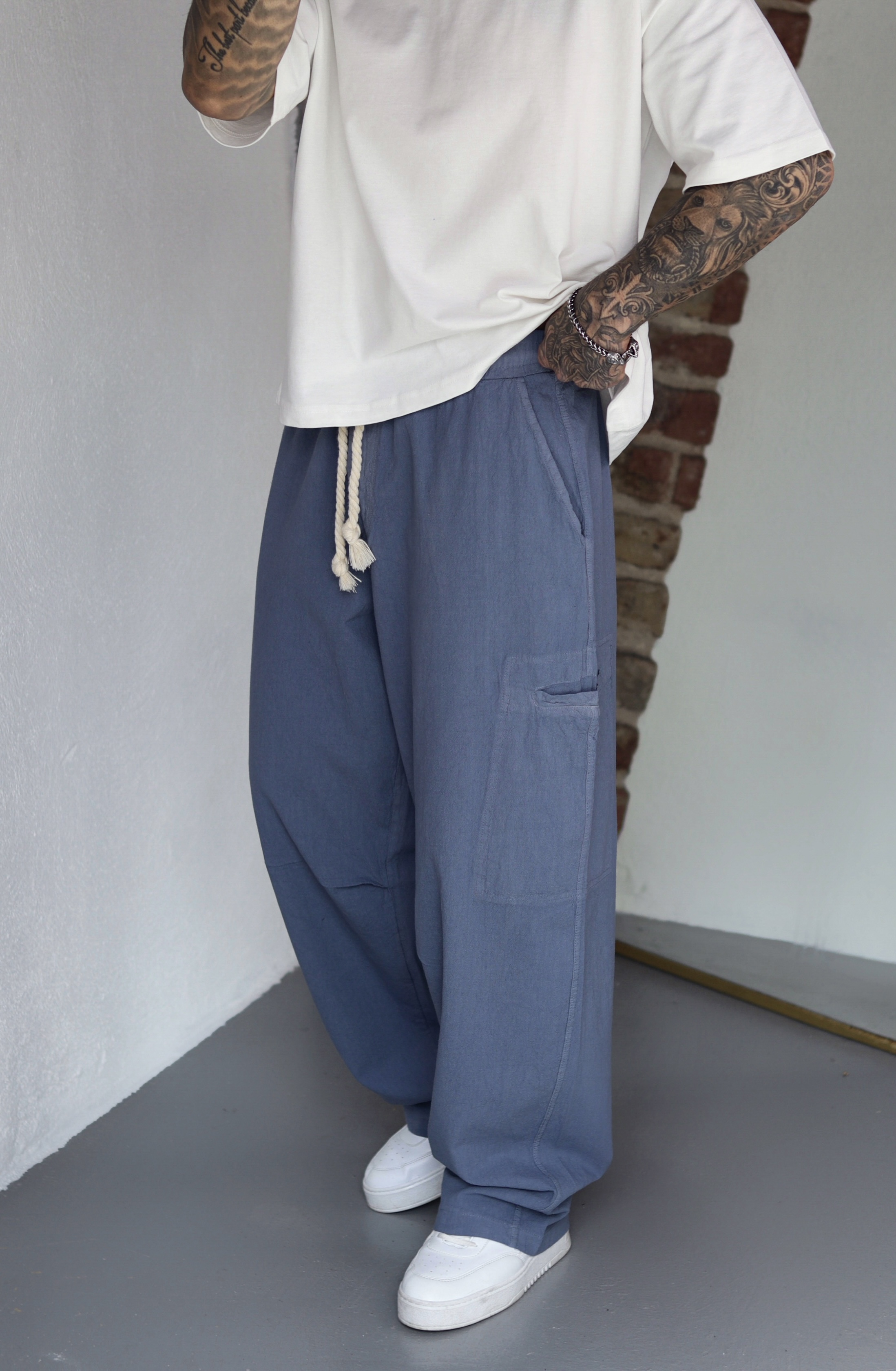 Dust Blue Baggy Pantolon