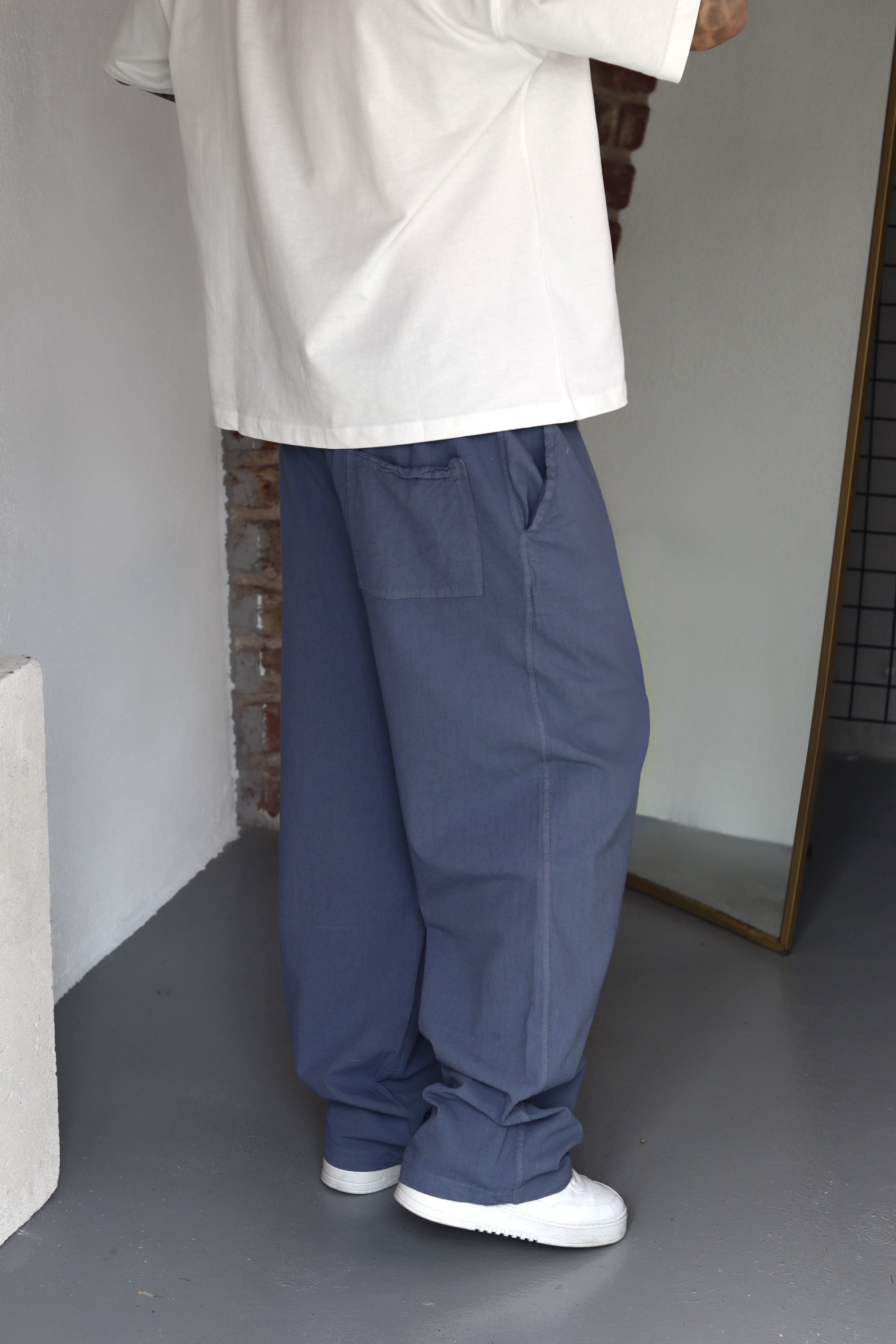 Dust Blue Baggy Pantolon