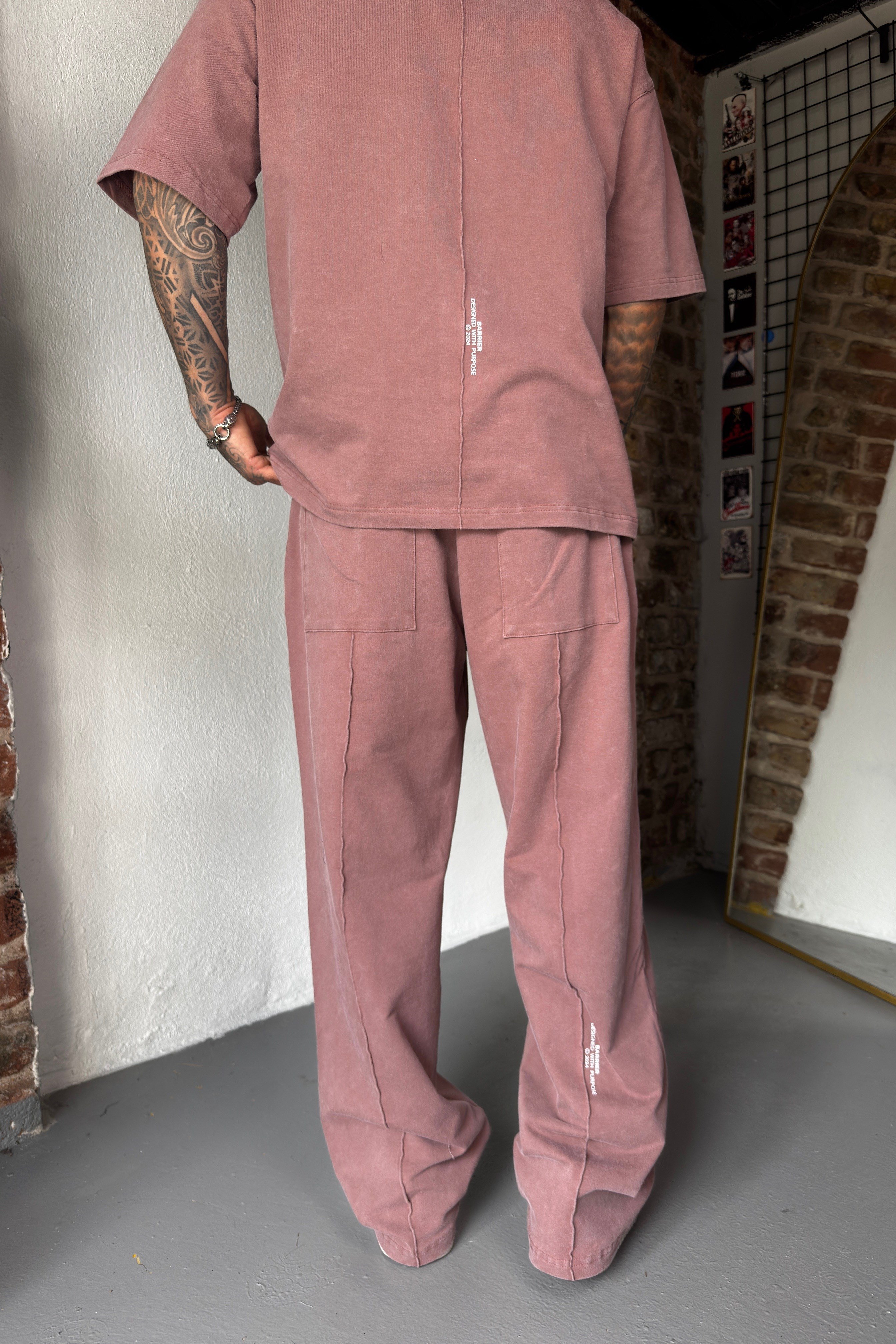 Dusty Rose Acid Washed Set