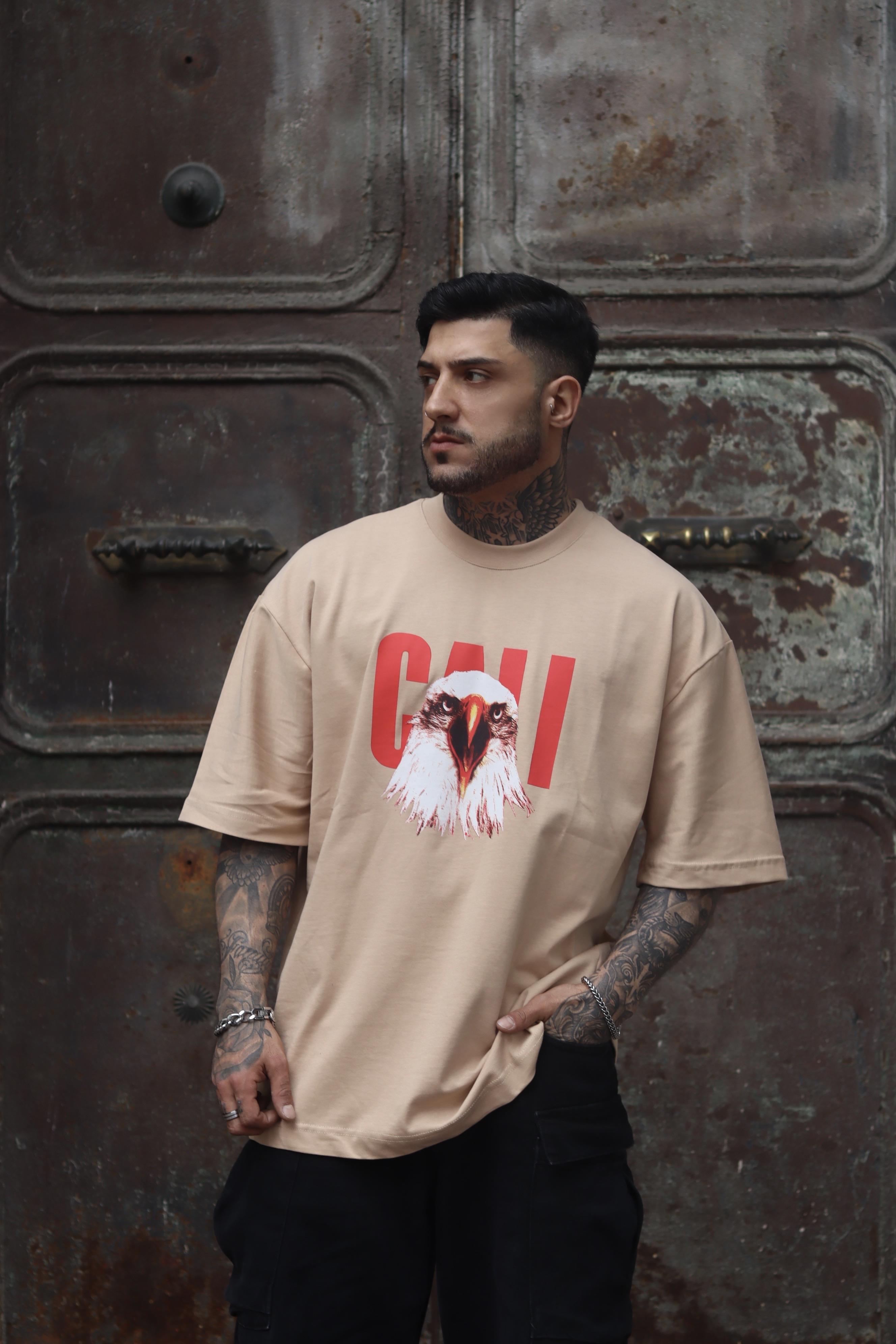 Eagle baskılı oversize tshirt