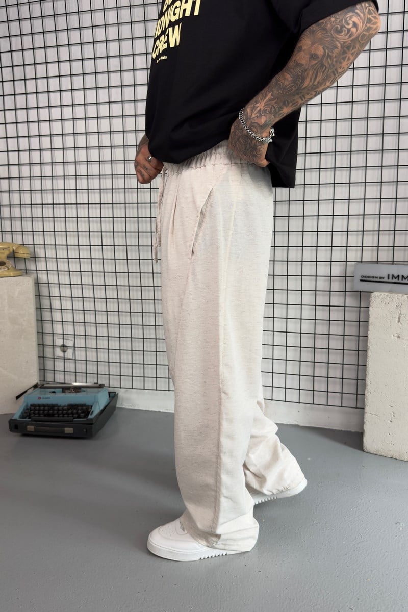 Ekstra Baggy Keten Pantolon