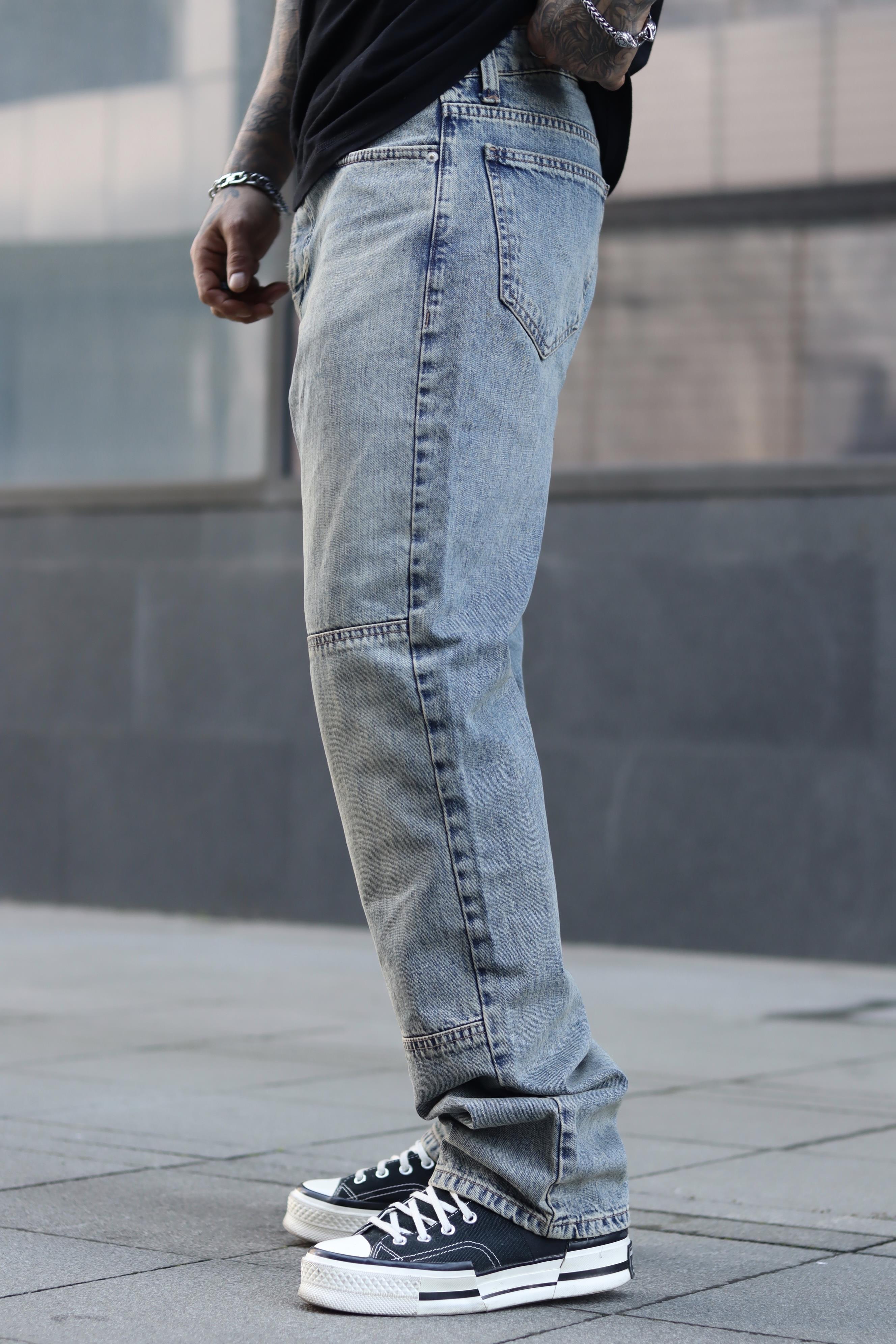 Eskitme tasarım baggy pantolon