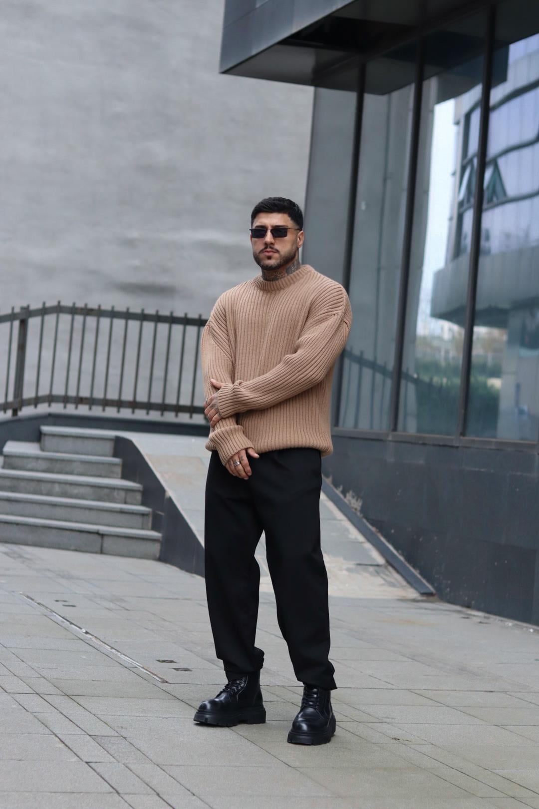 Fitilli oversize kazak
