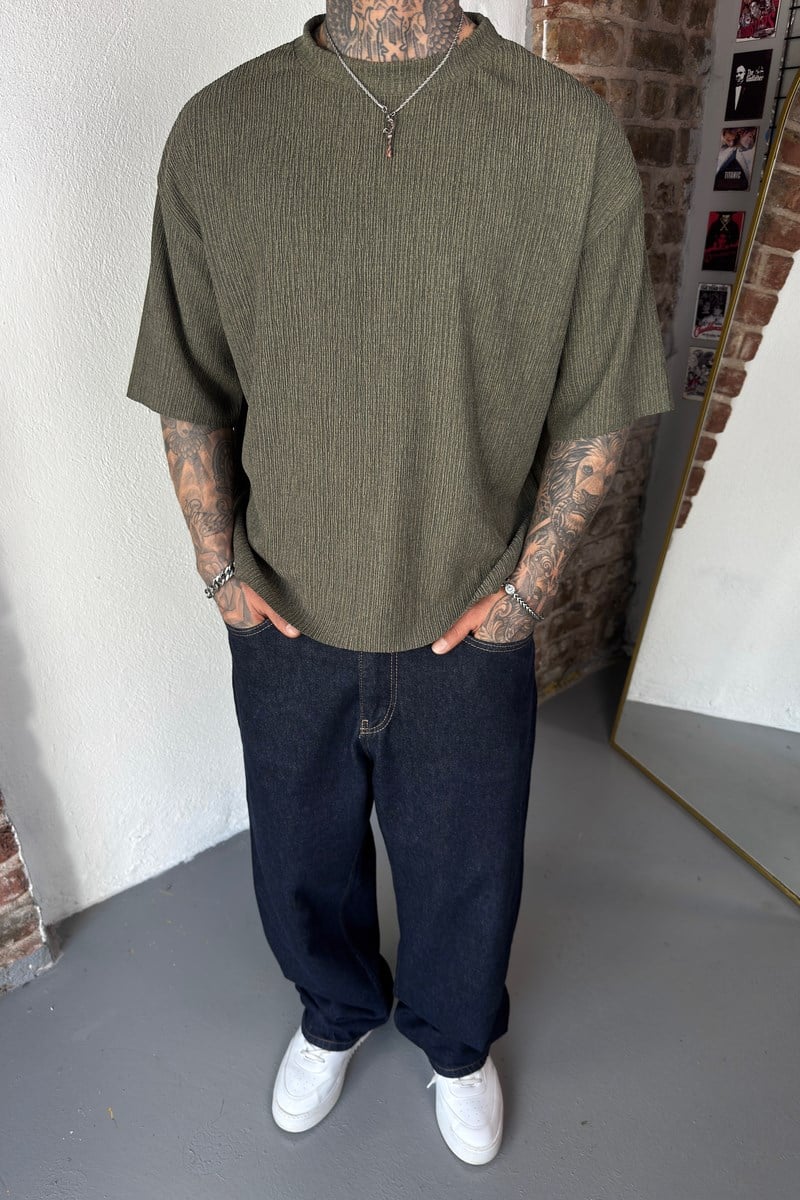 Fititlli Rib Örme Oversize Tshirt