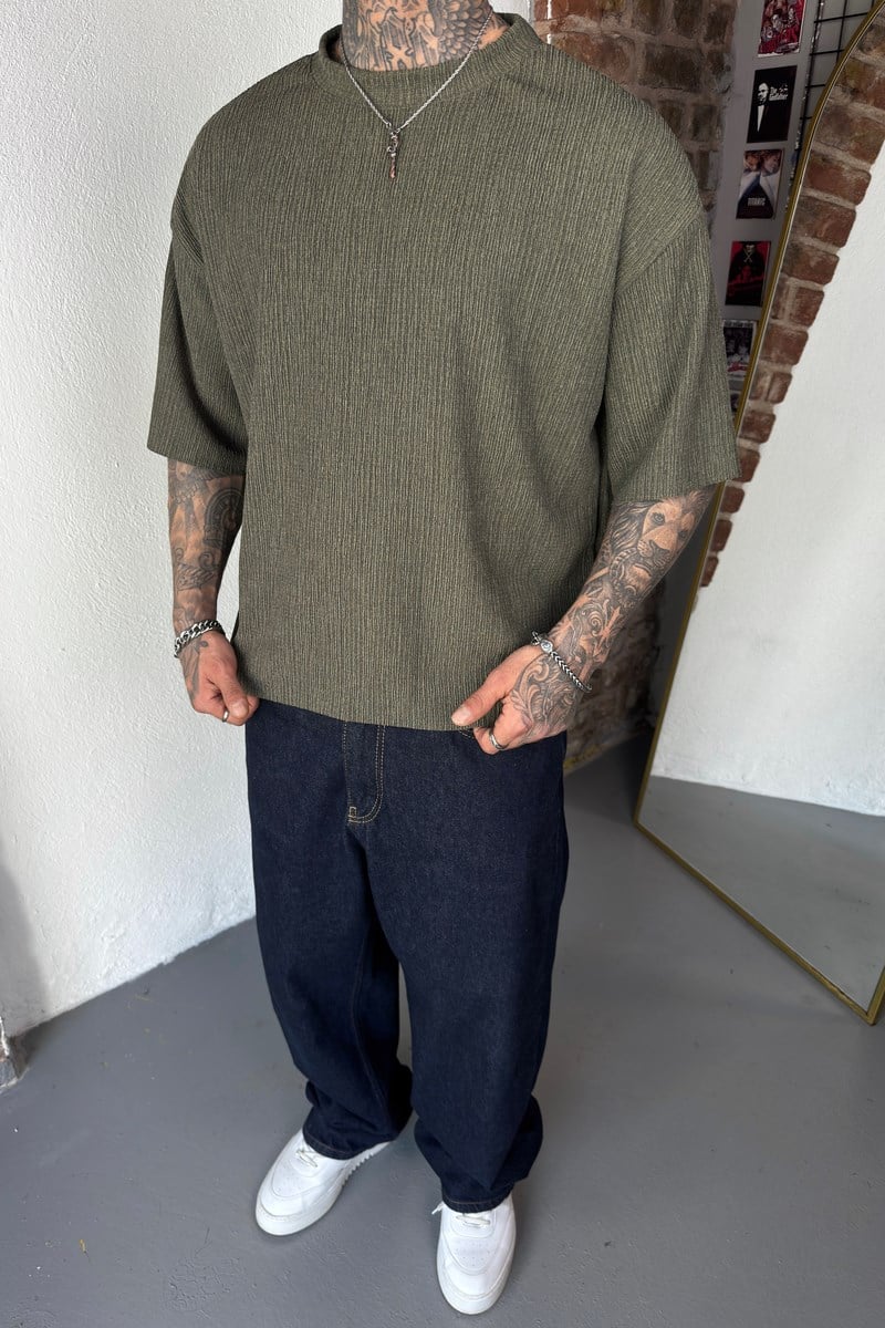 Fititlli Rib Örme Oversize Tshirt