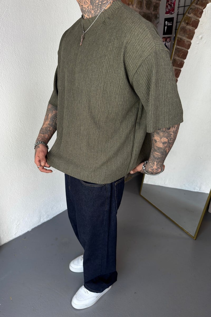 Fititlli Rib Örme Oversize Tshirt