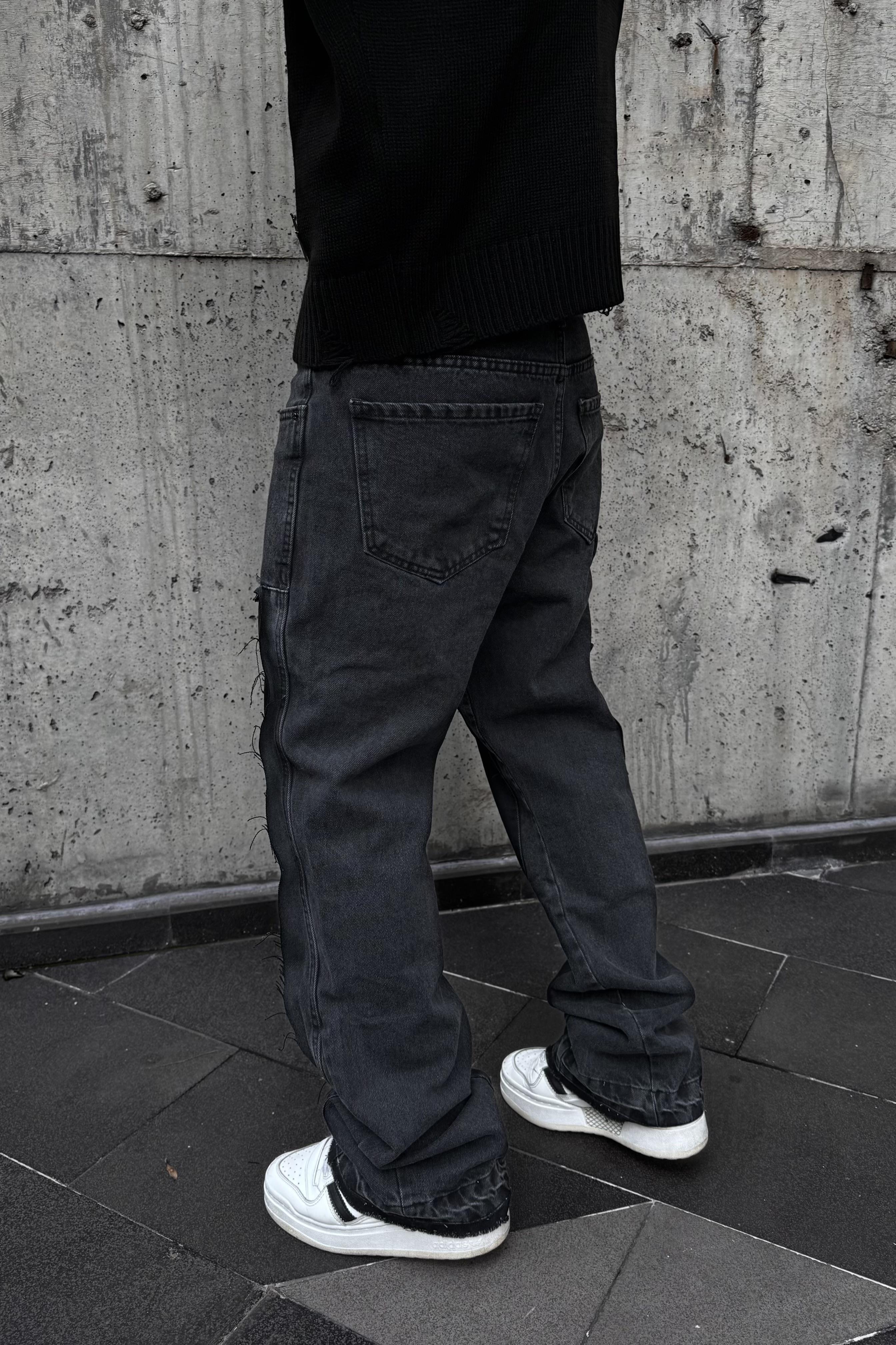 Flared denim pantolon