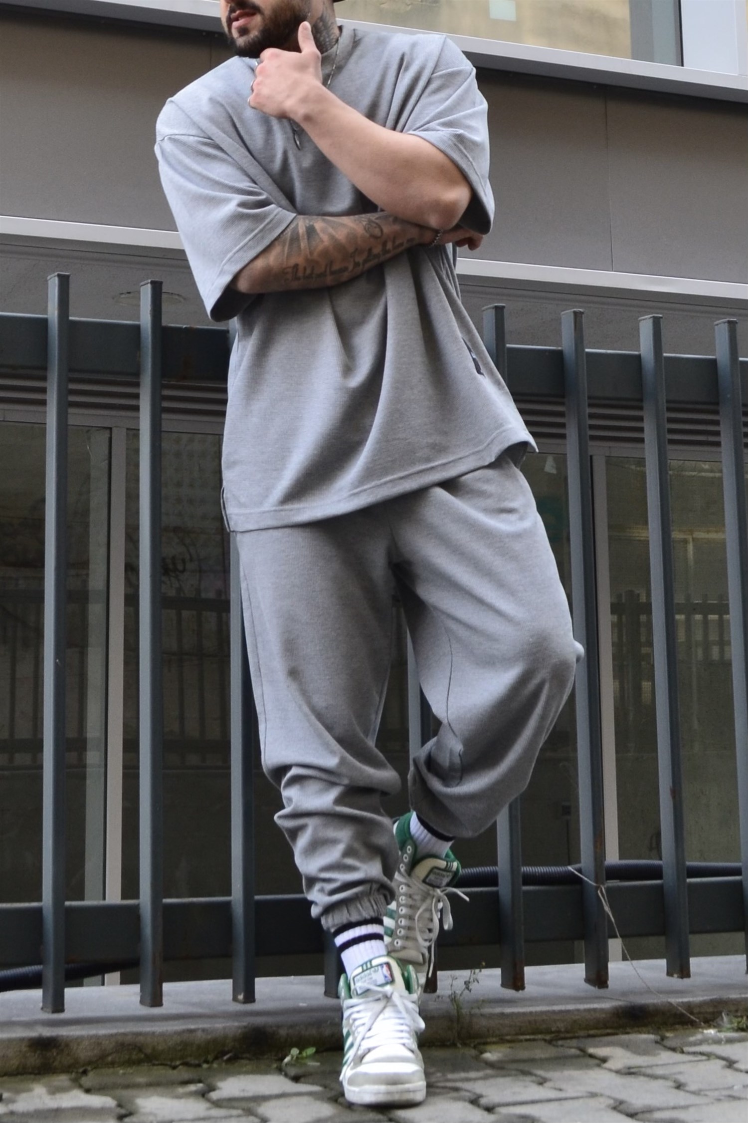 Grey oversize takım