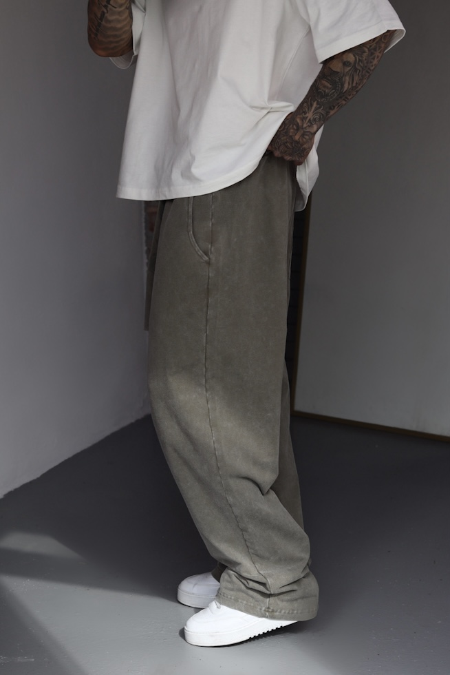 Haki Washed Baggy Eşofman