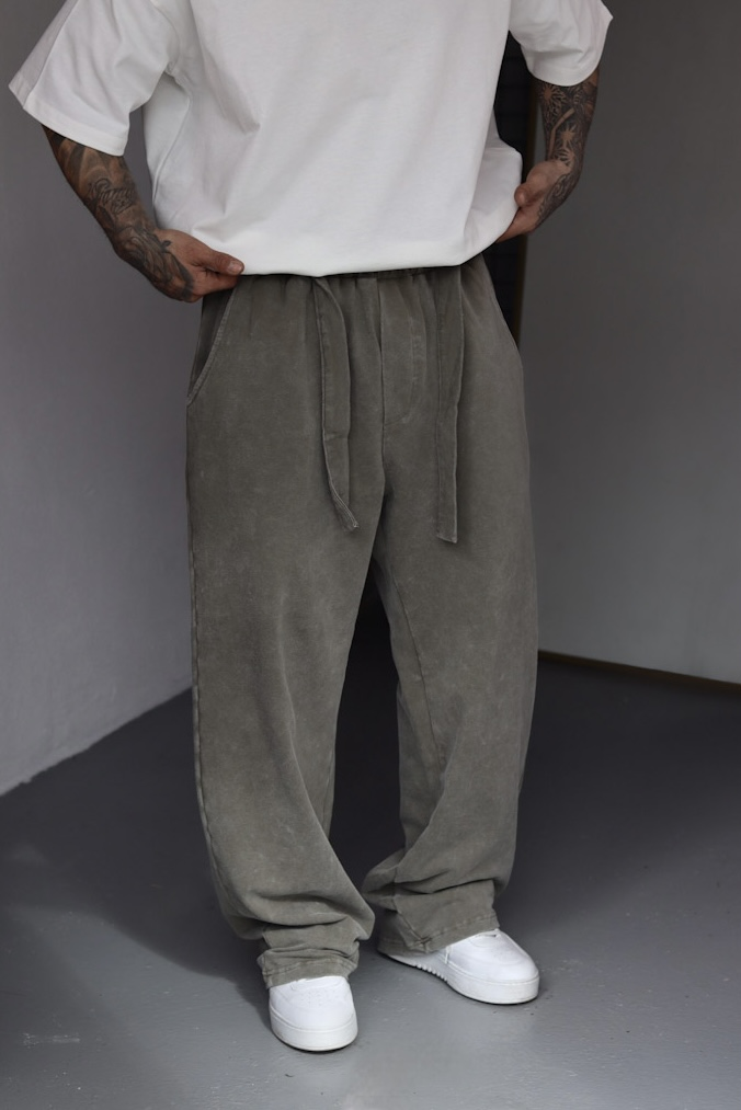 Haki Washed Baggy Eşofman