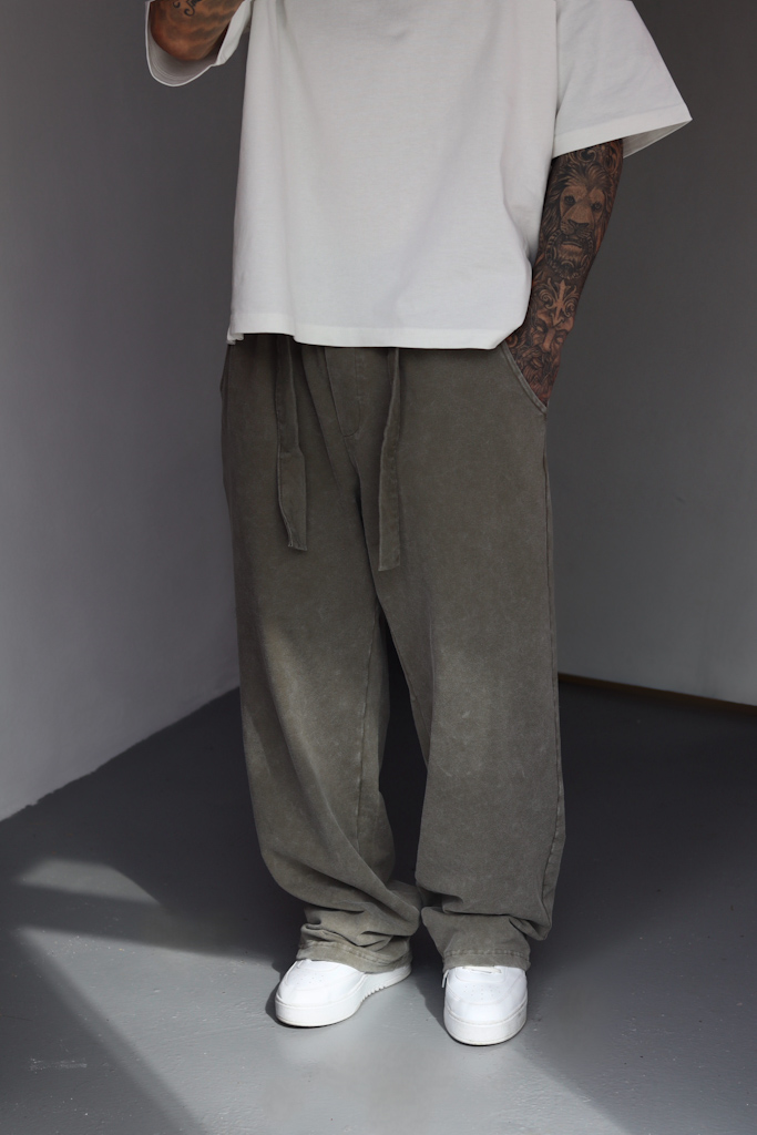 Haki Washed Baggy Eşofman