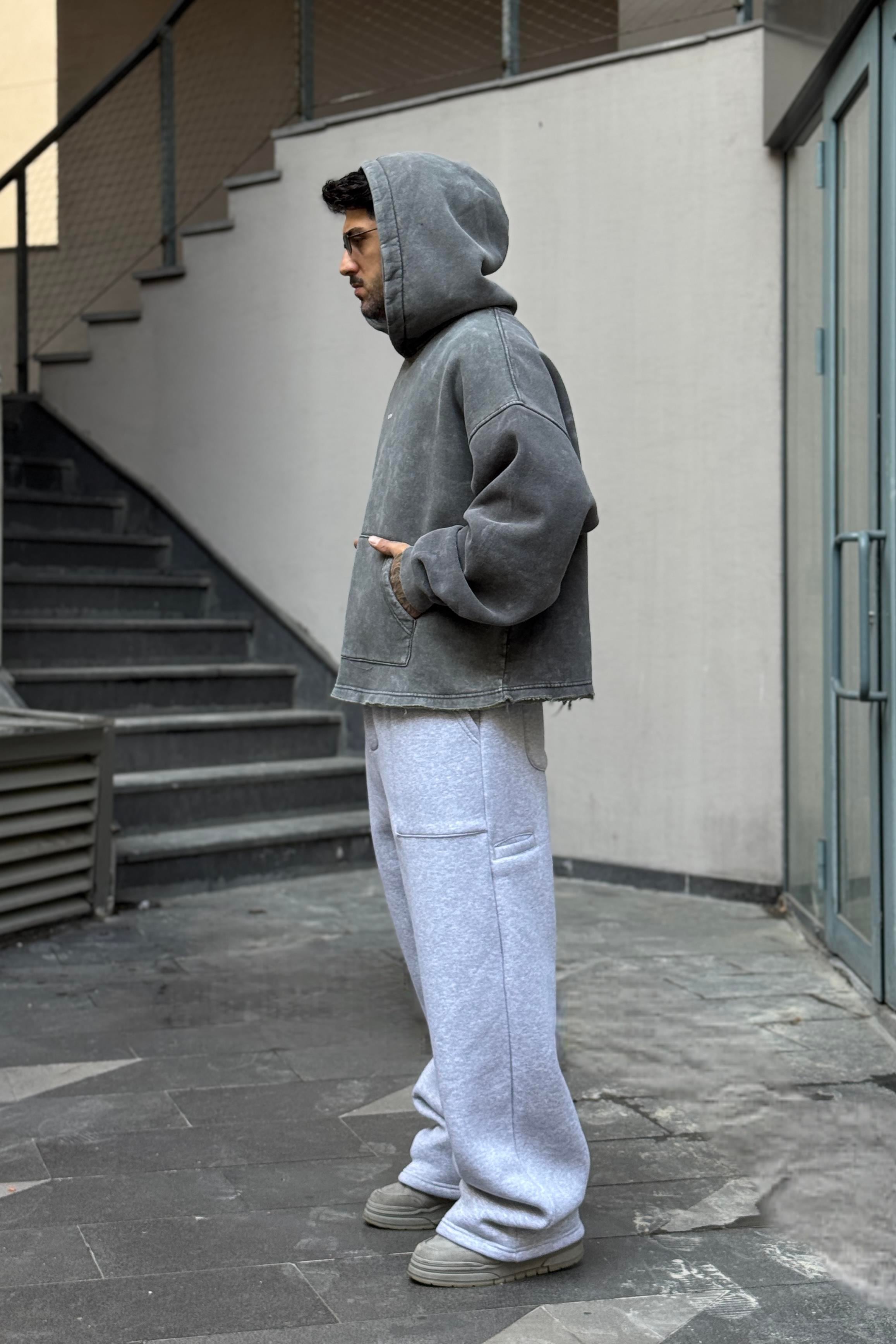 Haki Washed Oversize Hoodie