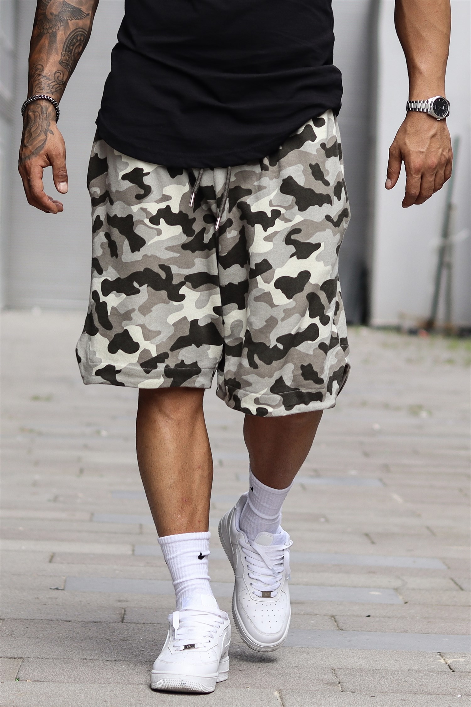 Kamuflaj oversize şort