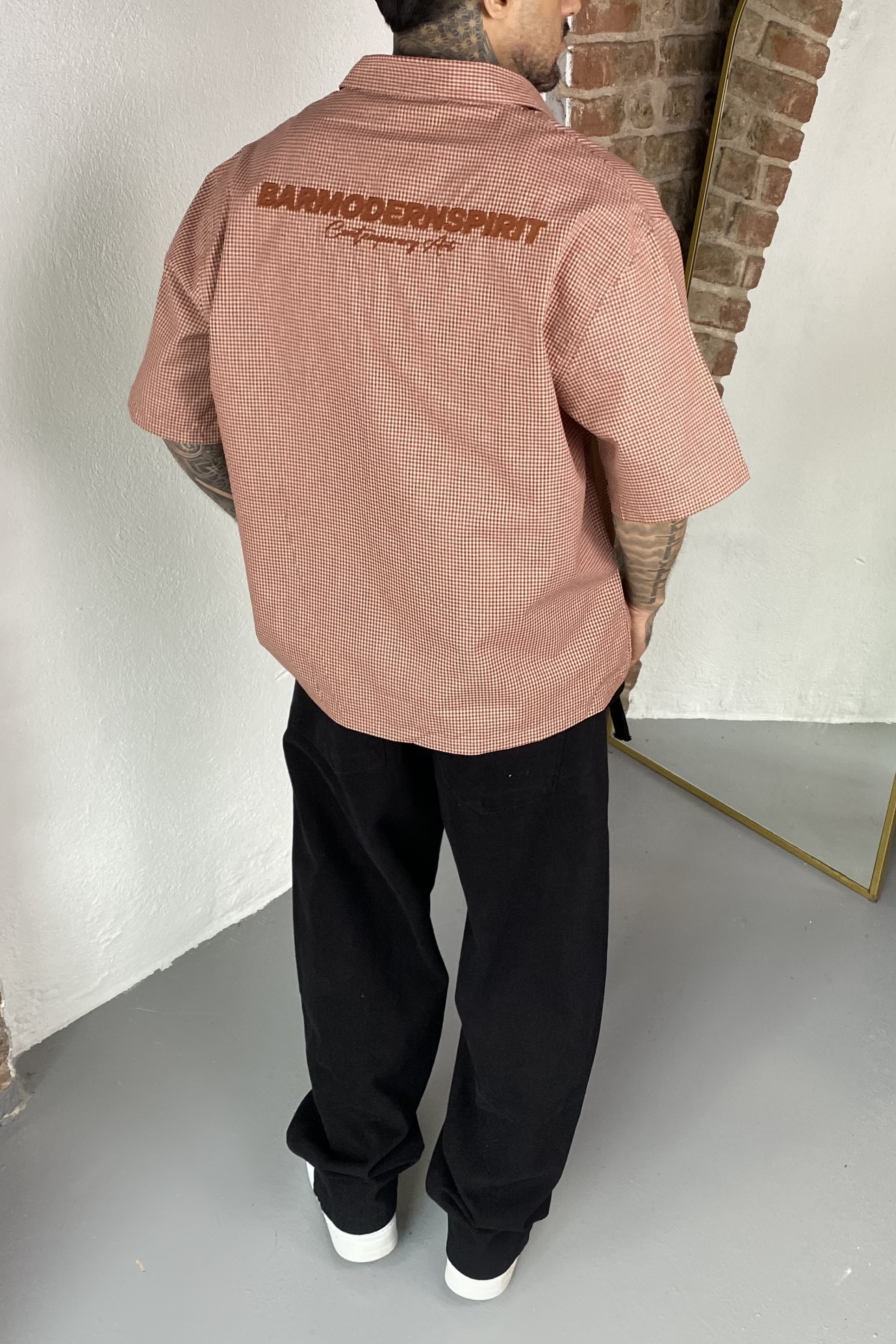 Karo Kiremit Oversize Gömlek