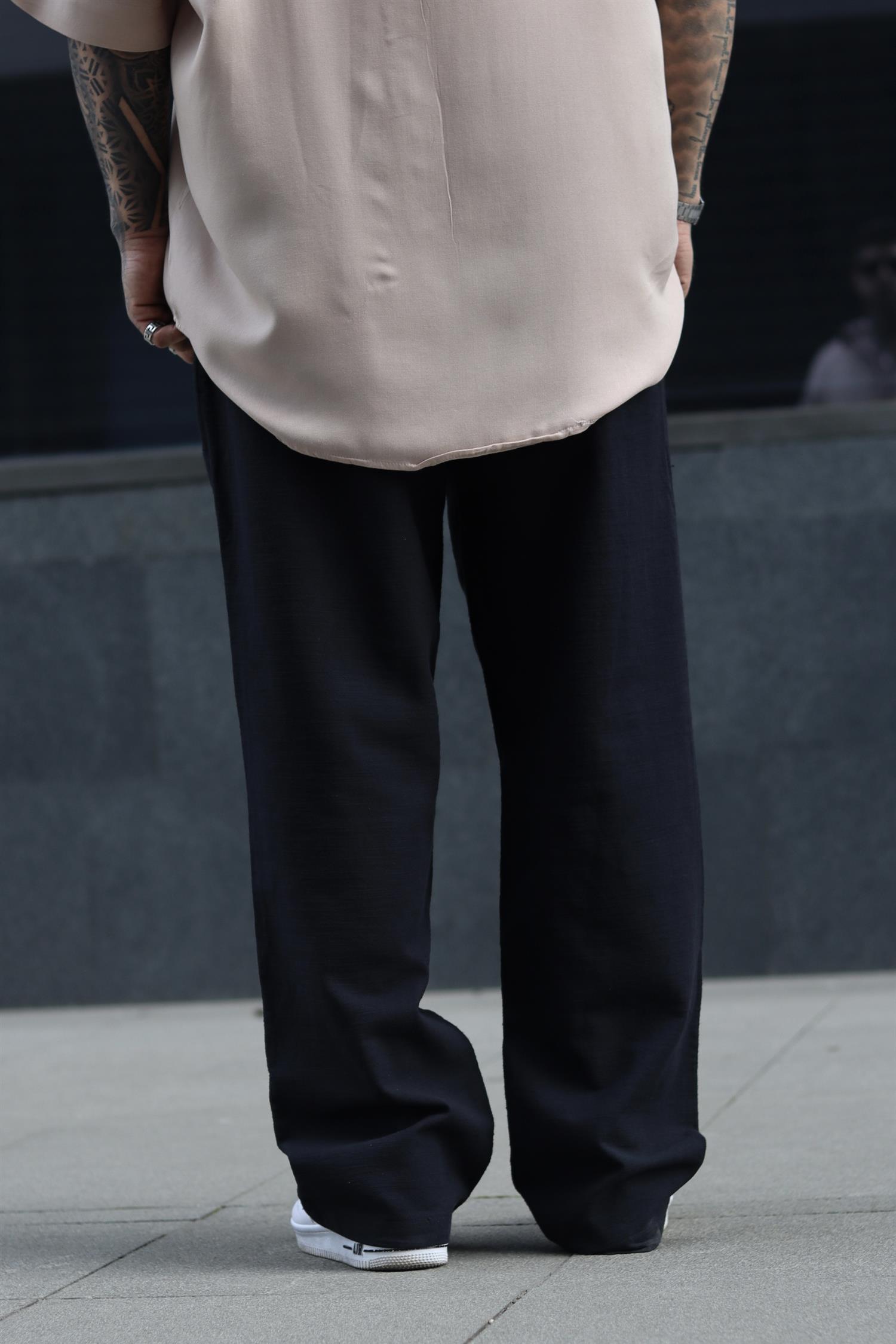 Keten pantolon siyah